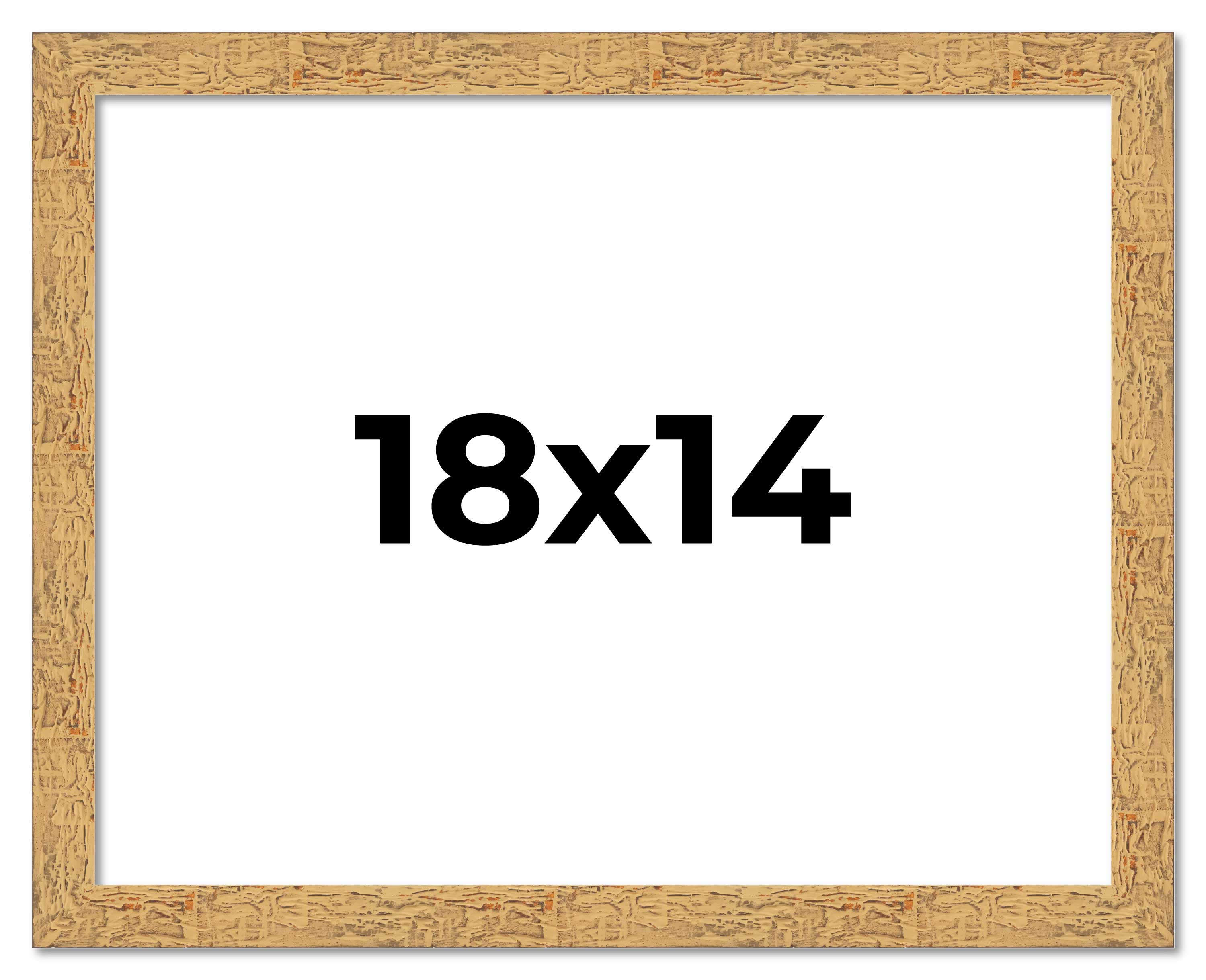 18x14 Frame Beige Real Wood Picture Frame Width 1.25 inches | Interior Frame Dep
