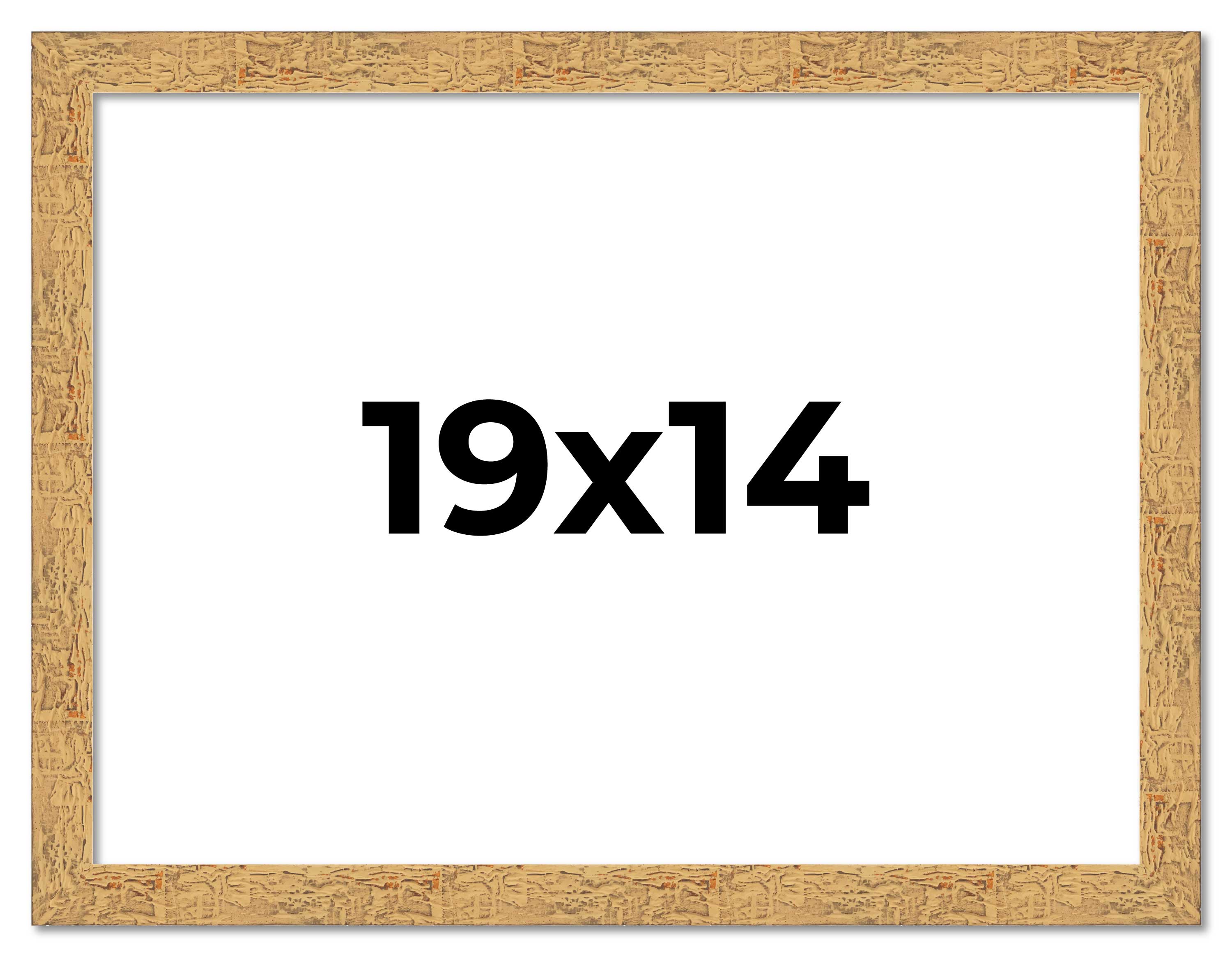 19×14 Frame Beige Real Wood Picture Frame Width 1.25 inches | Interior Frame Dep