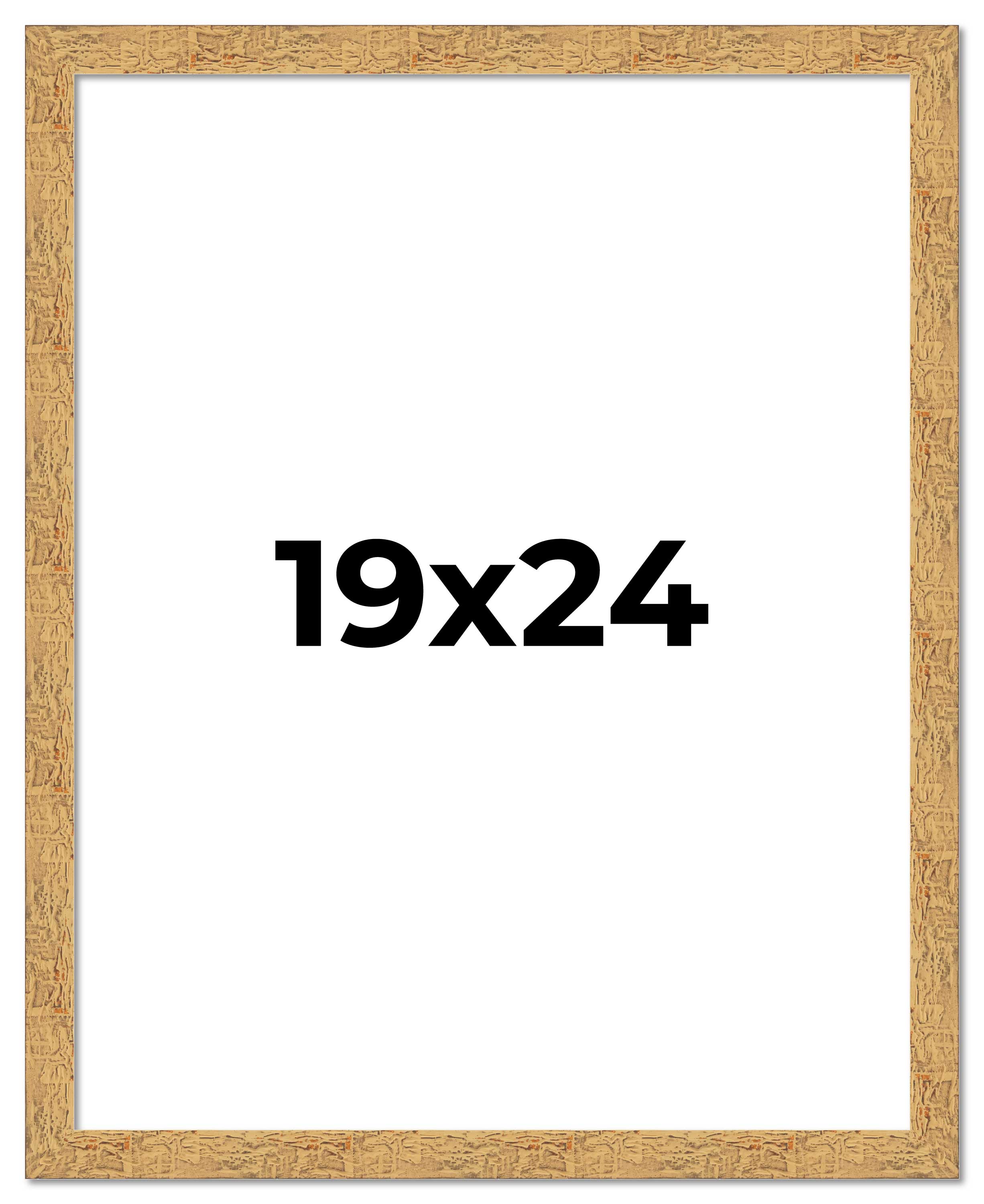 19×24 Frame Beige Real Wood Picture Frame Width 1.25 inches | Interior Frame Dep