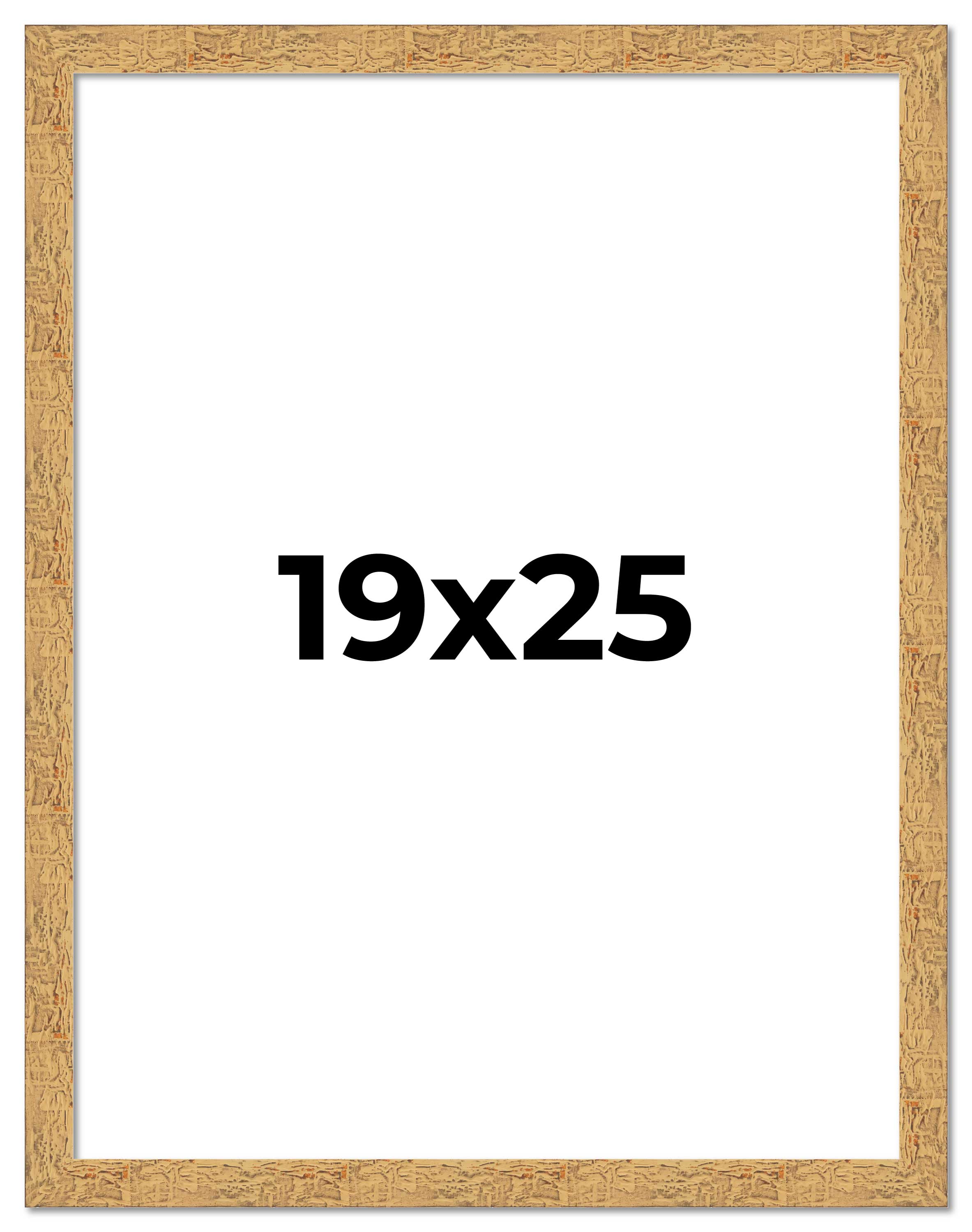 19×25 Frame Beige Real Wood Picture Frame Width 1.25 inches | Interior Frame Dep