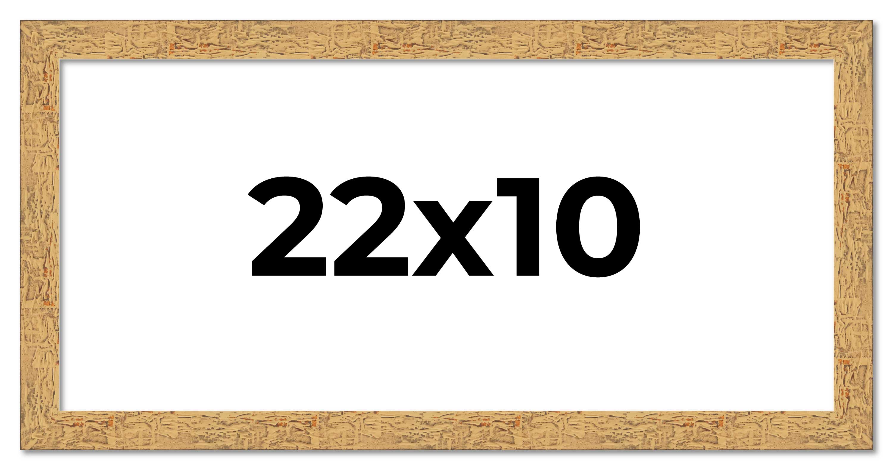 22x10 Frame Beige Real Wood Picture Frame Width 1.25 inches | Interior Frame Dep