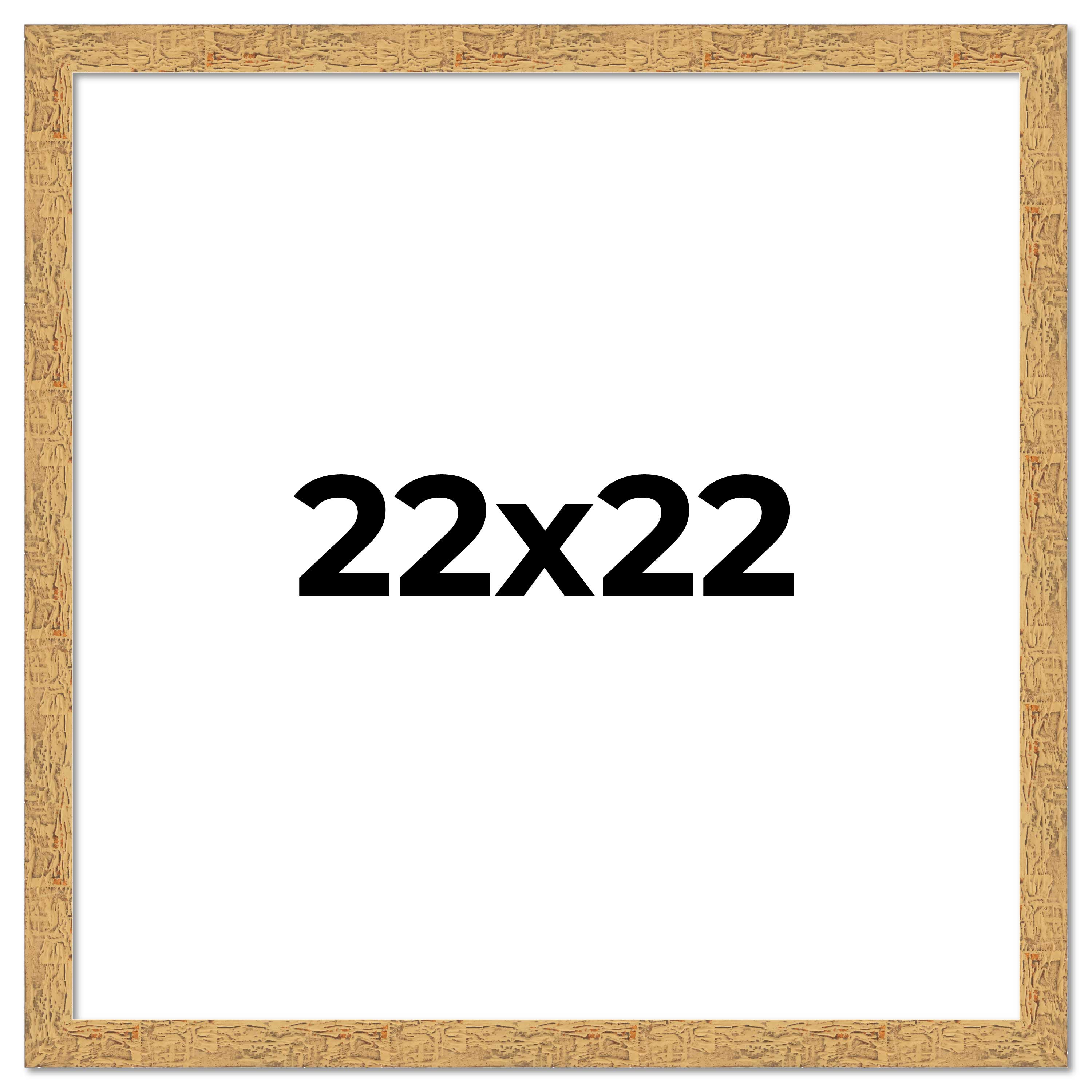 22x22 Frame Beige Real Wood Picture Frame Width 1.25 inches | Interior Frame Dep