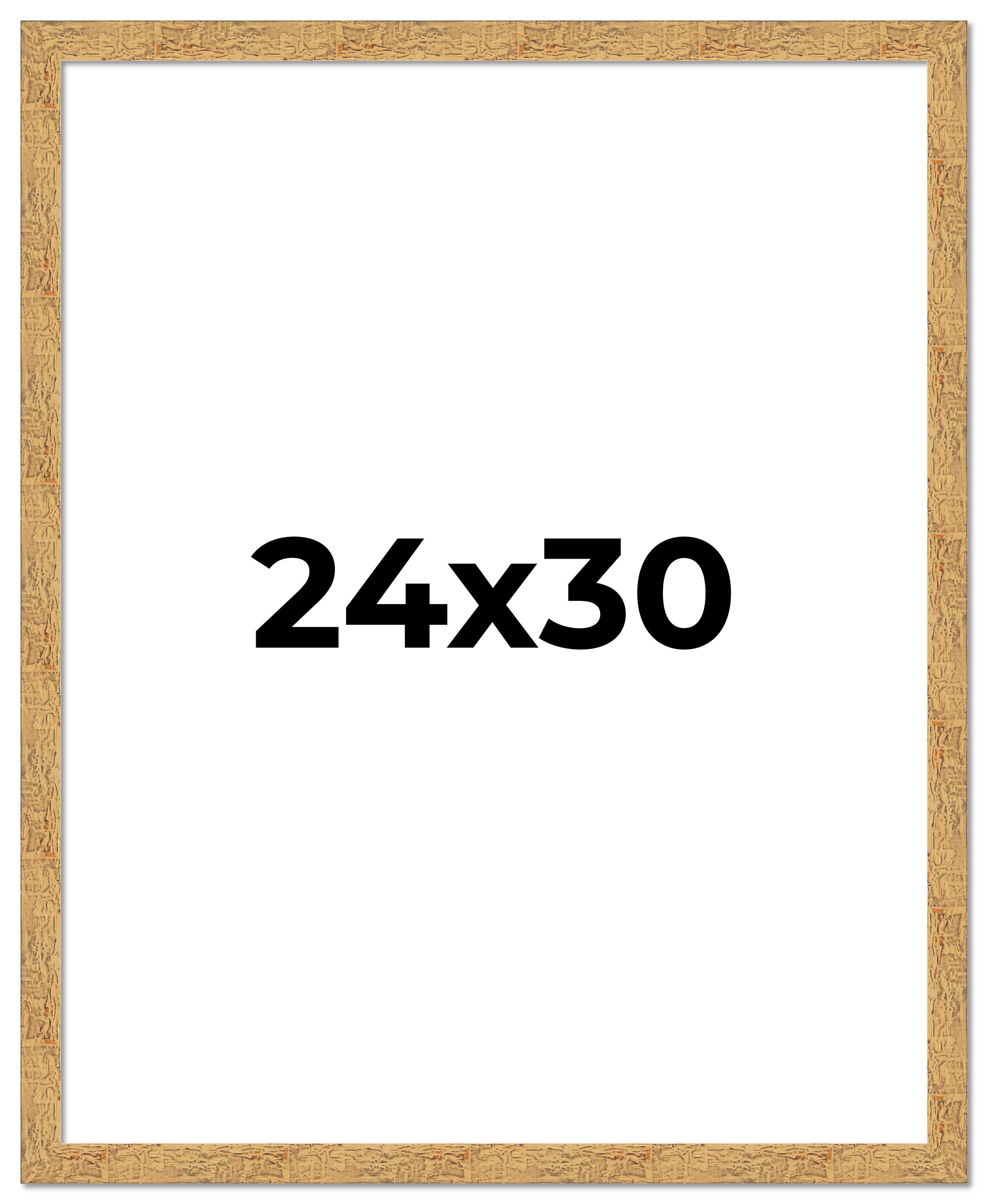 24×30 Frame Beige Real Wood Picture Frame Width 1.25 inches | Interior Frame Dep