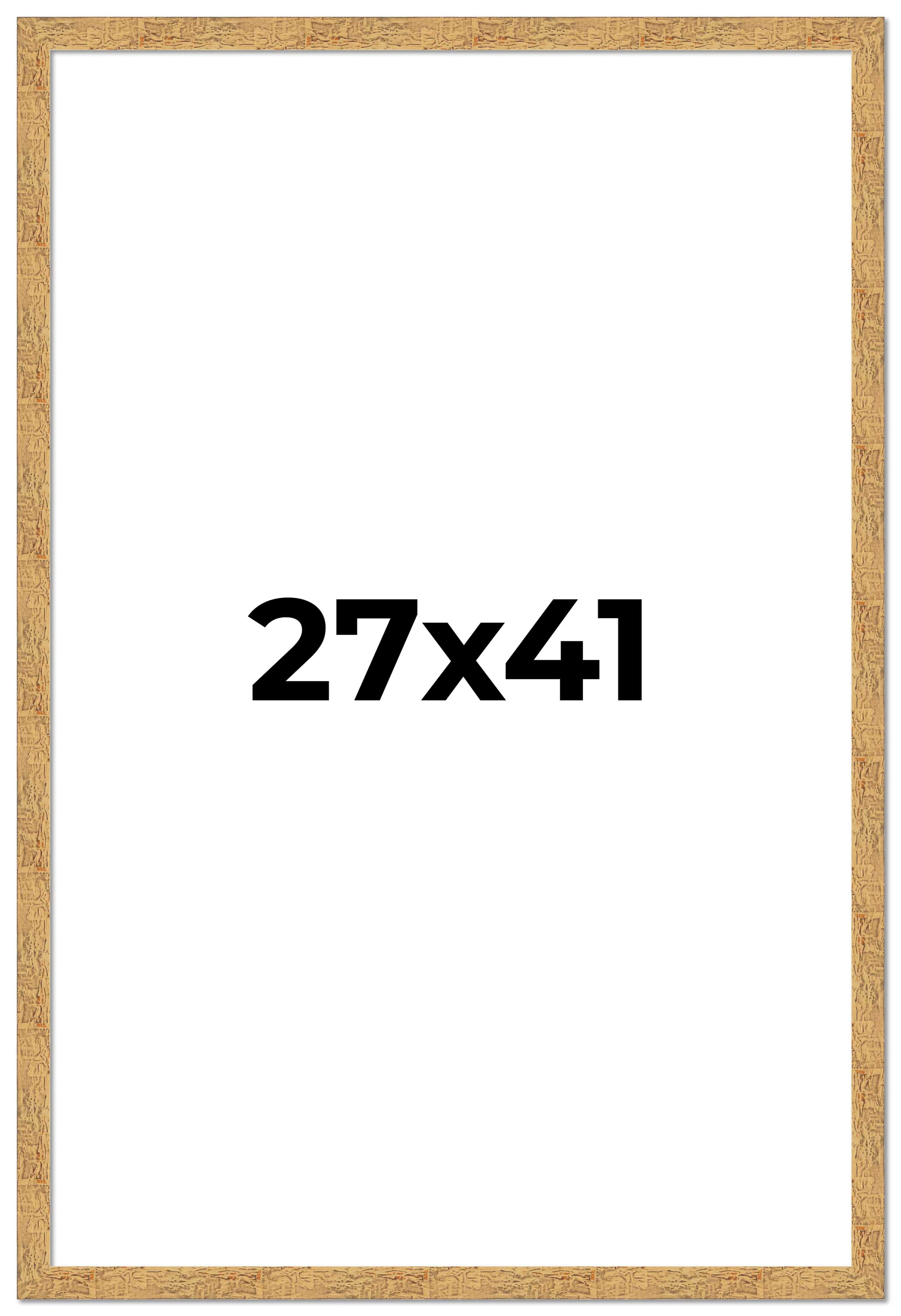 27×41 Frame Beige Real Wood Picture Frame Width 1.25 inches | Interior Frame Dep