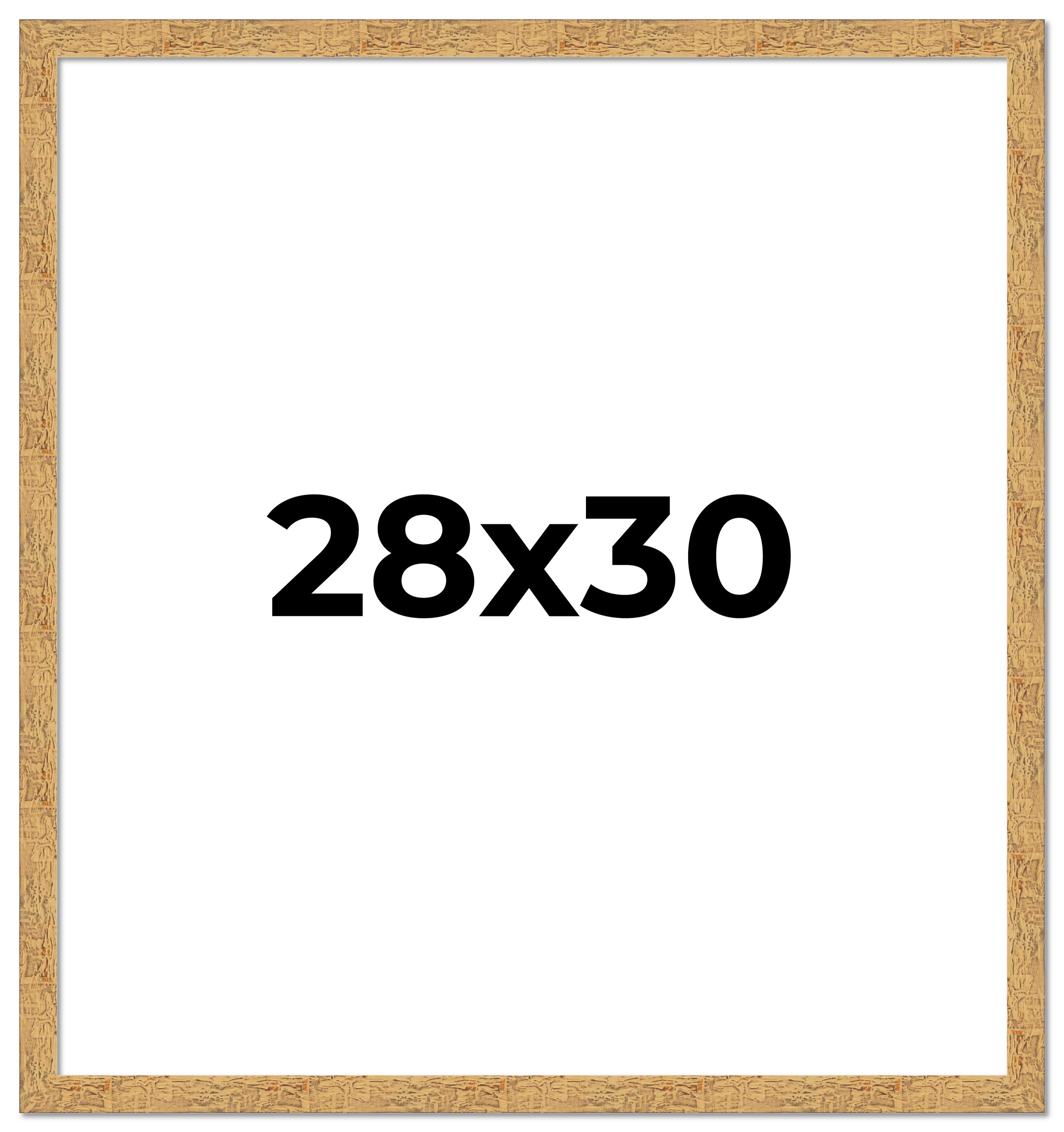 28×30 Frame Beige Real Wood Picture Frame Width 1.25 inches | Interior Frame Dep