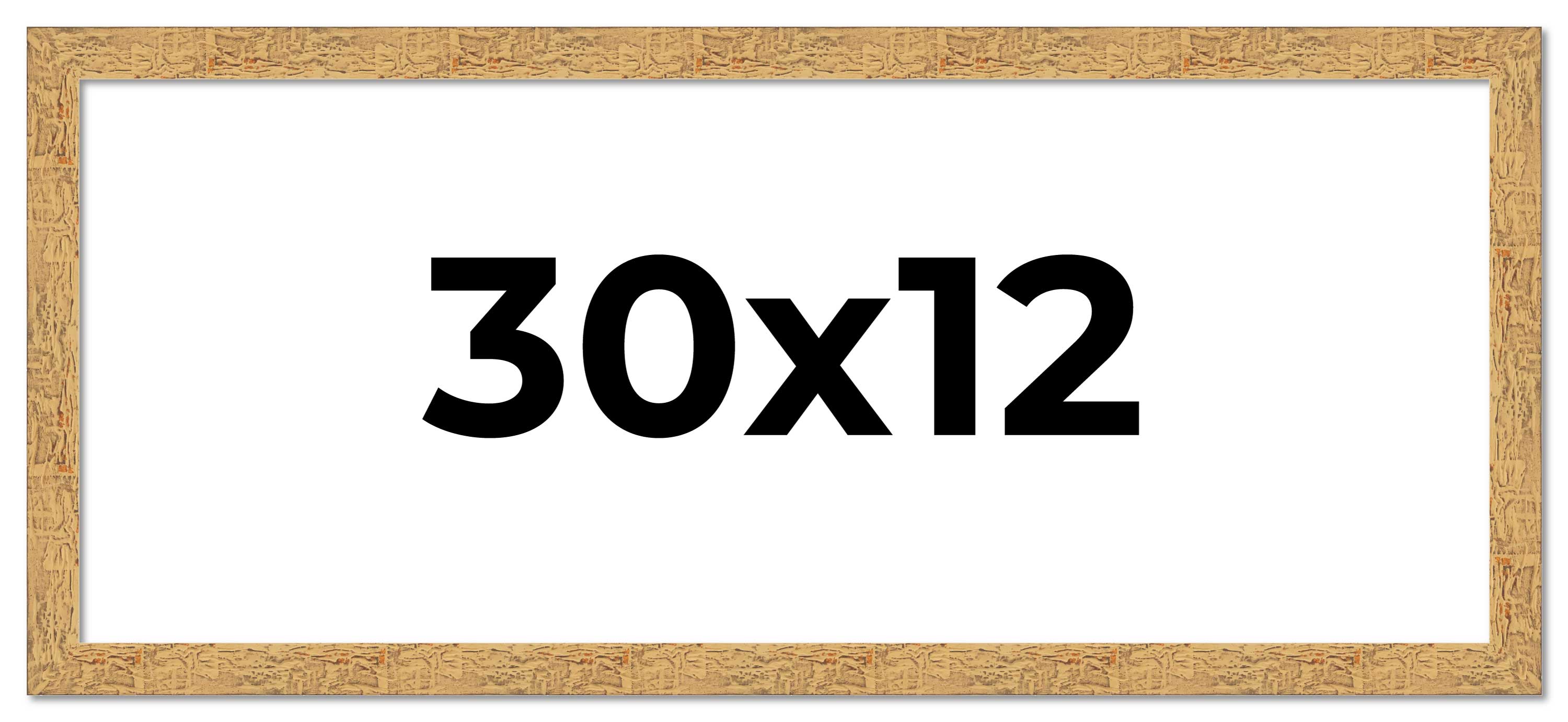 30×12 Frame Beige Real Wood Picture Frame Width 1.25 inches | Interior Frame Dep