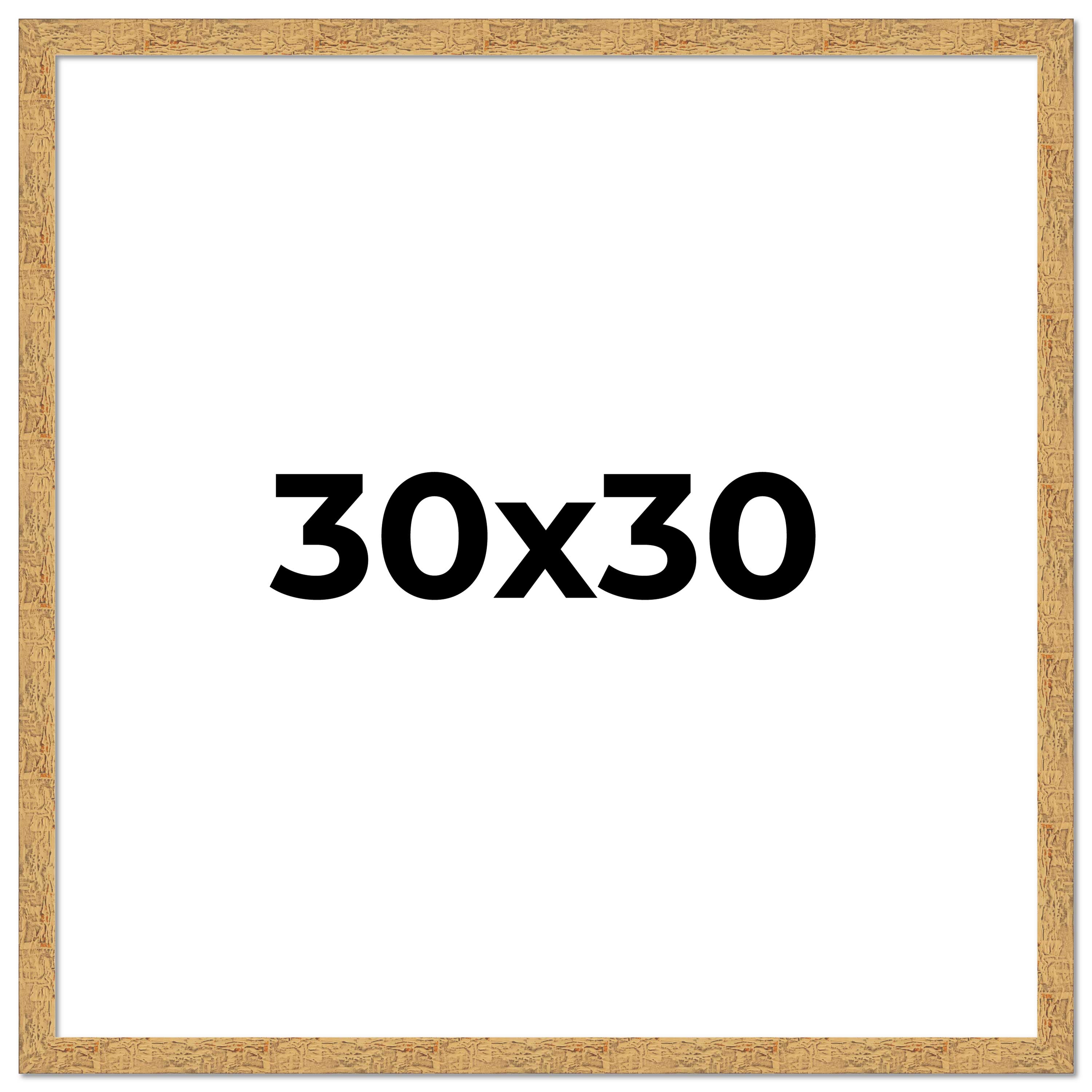 30x30 Frame Beige Real Wood Picture Frame Width 1.25 inches | Interior Frame Dep main product image