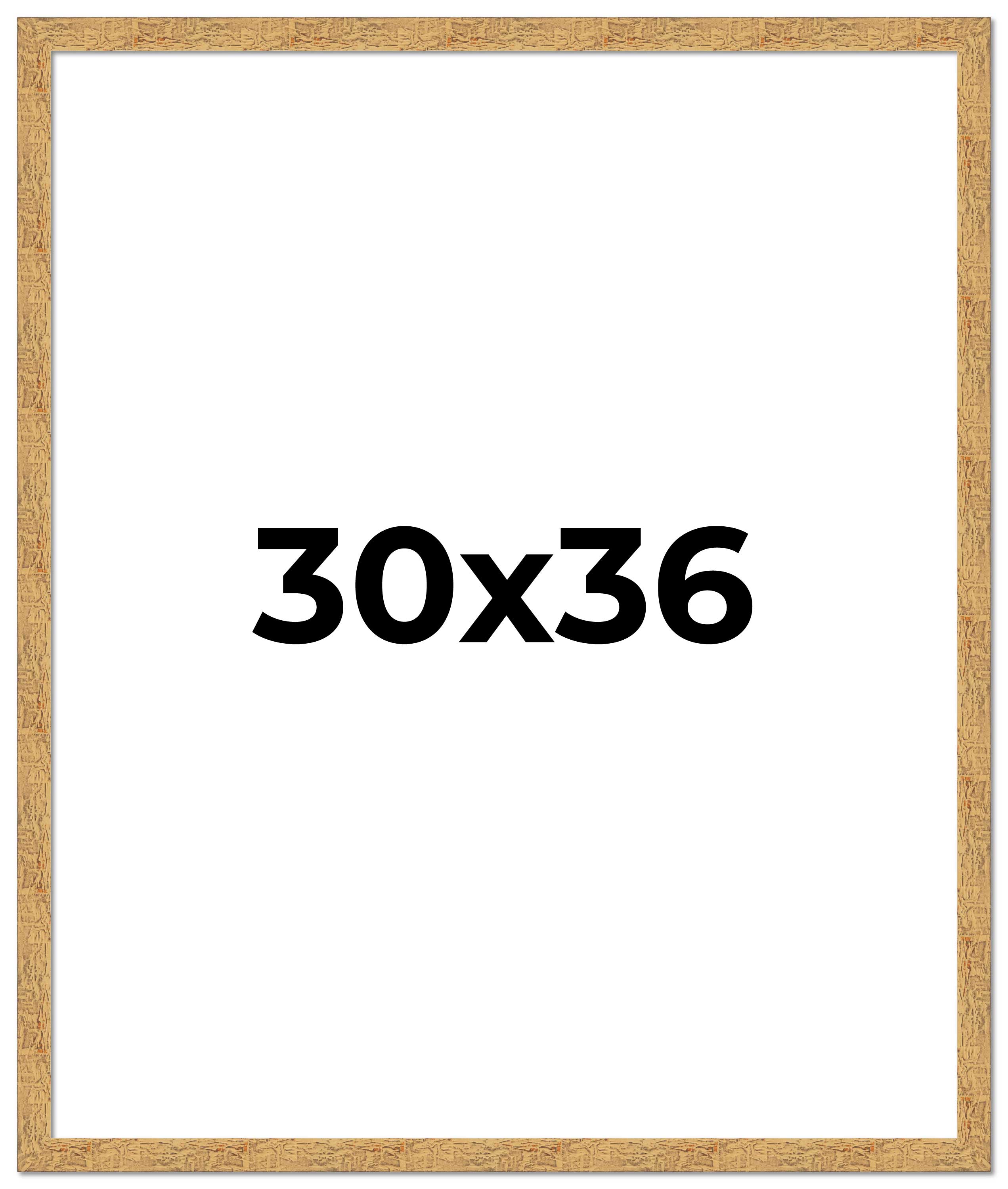 30×36 Frame Beige Real Wood Picture Frame Width 1.25 inches | Interior Frame Dep