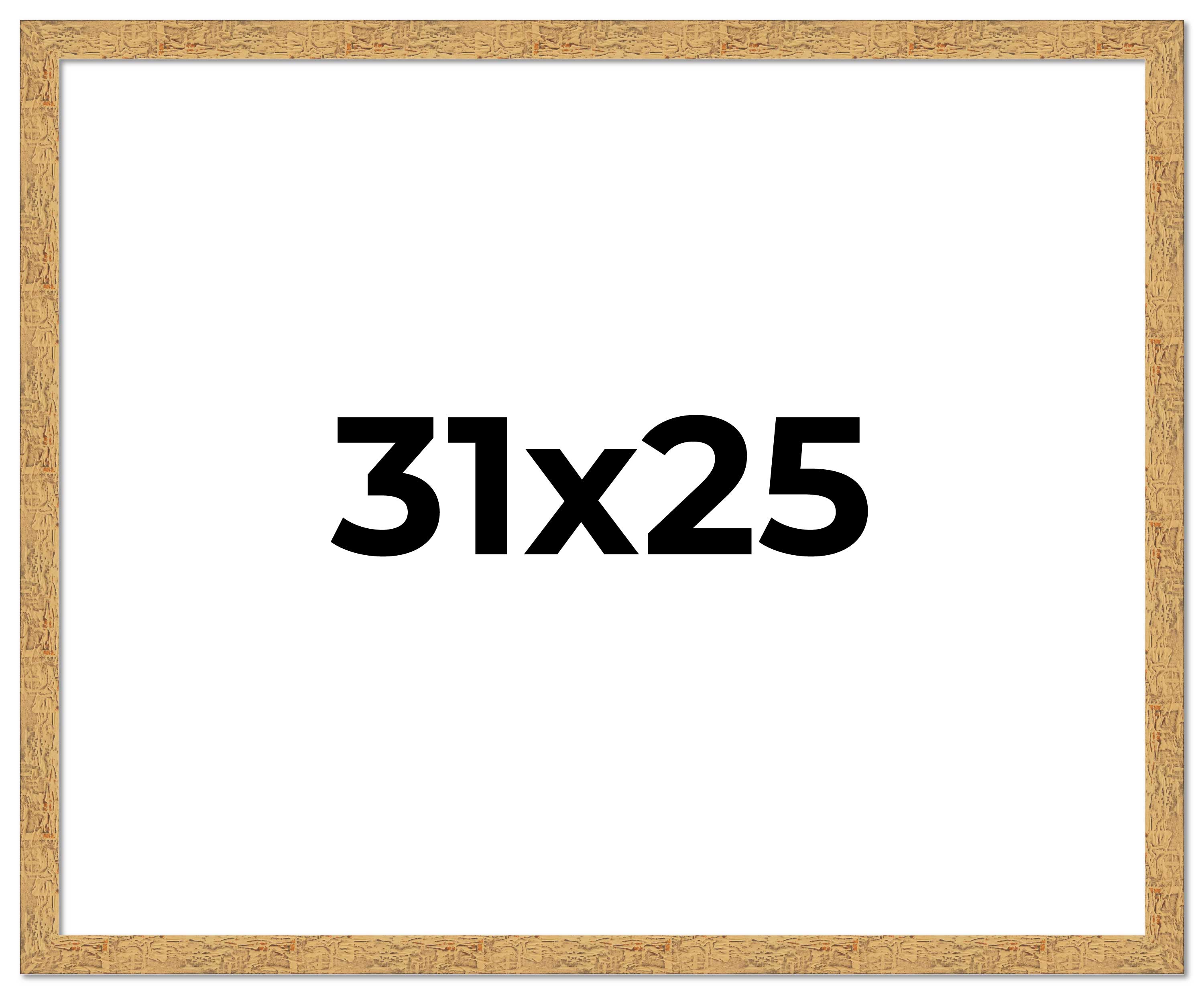 31×25 Frame Beige Real Wood Picture Frame Width 1.25 inches | Interior Frame Dep