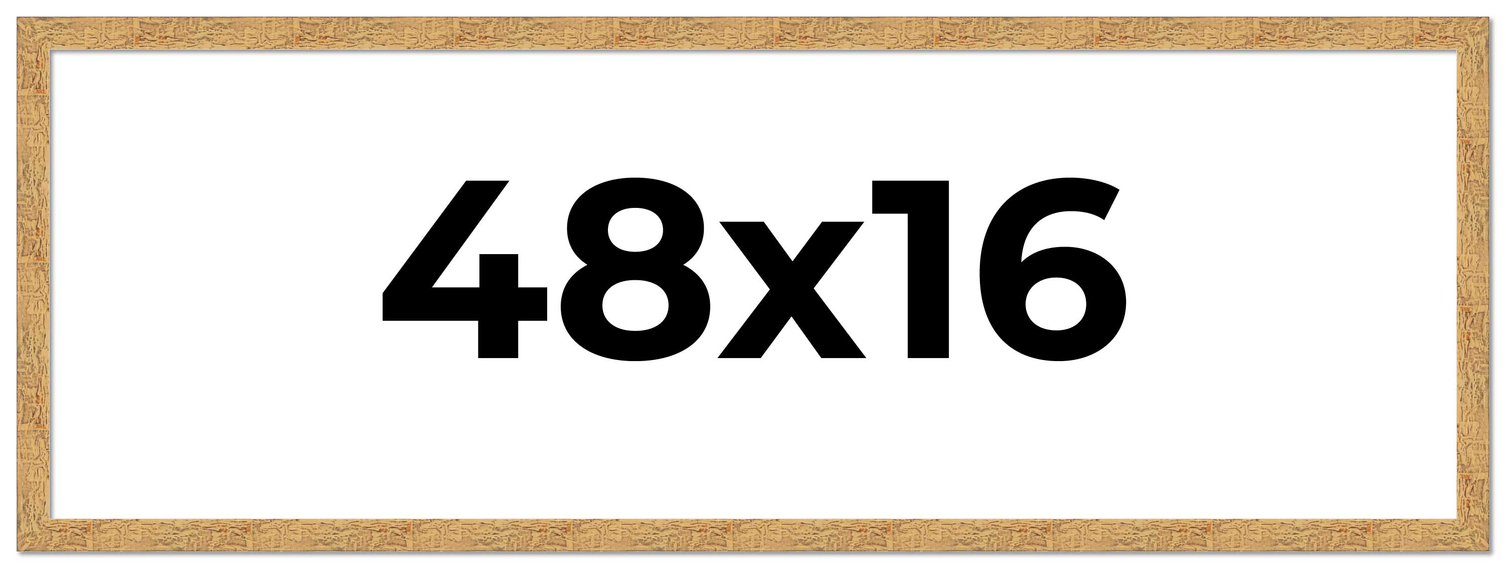 48×16 Frame Beige Real Wood Picture Frame Width 1.25 inches | Interior Frame Dep