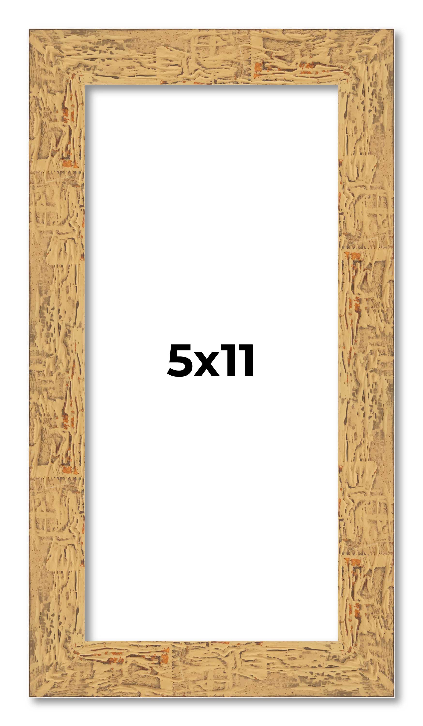 5×11 In Frame Beige Real Wood Picture Frame Width 1.25 inches | Interior Frame D