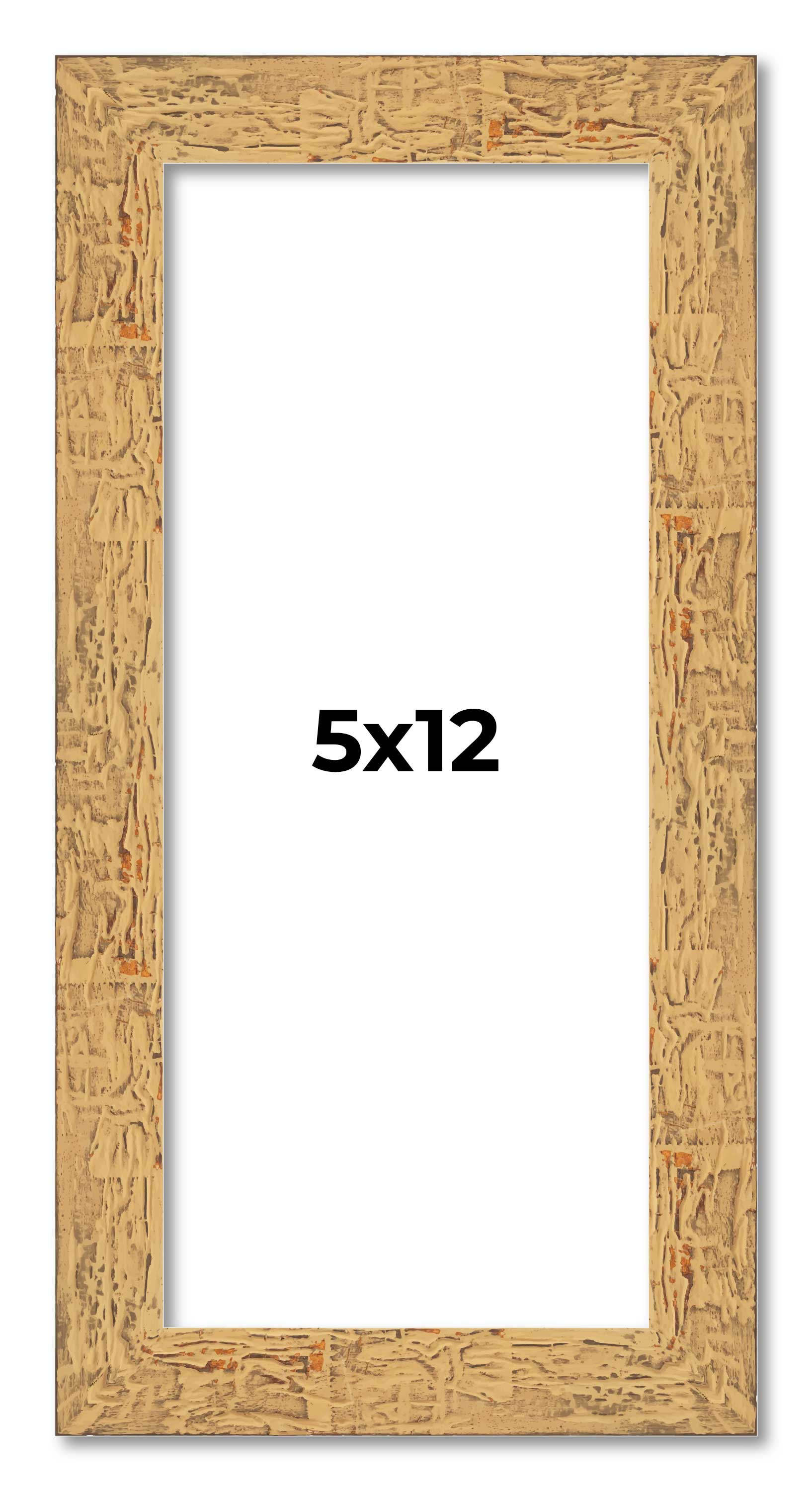 5×12 In Frame Beige Real Wood Picture Frame Width 1.25 inches | Interior Frame D