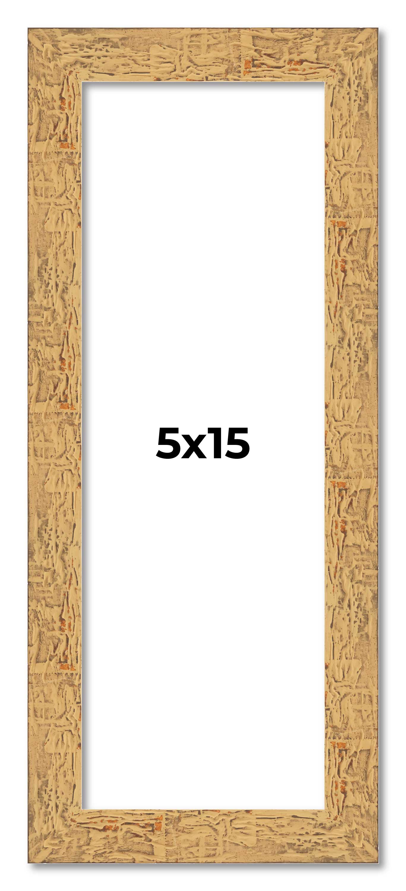 5×15 In Frame Beige Real Wood Picture Frame Width 1.25 inches | Interior Frame D