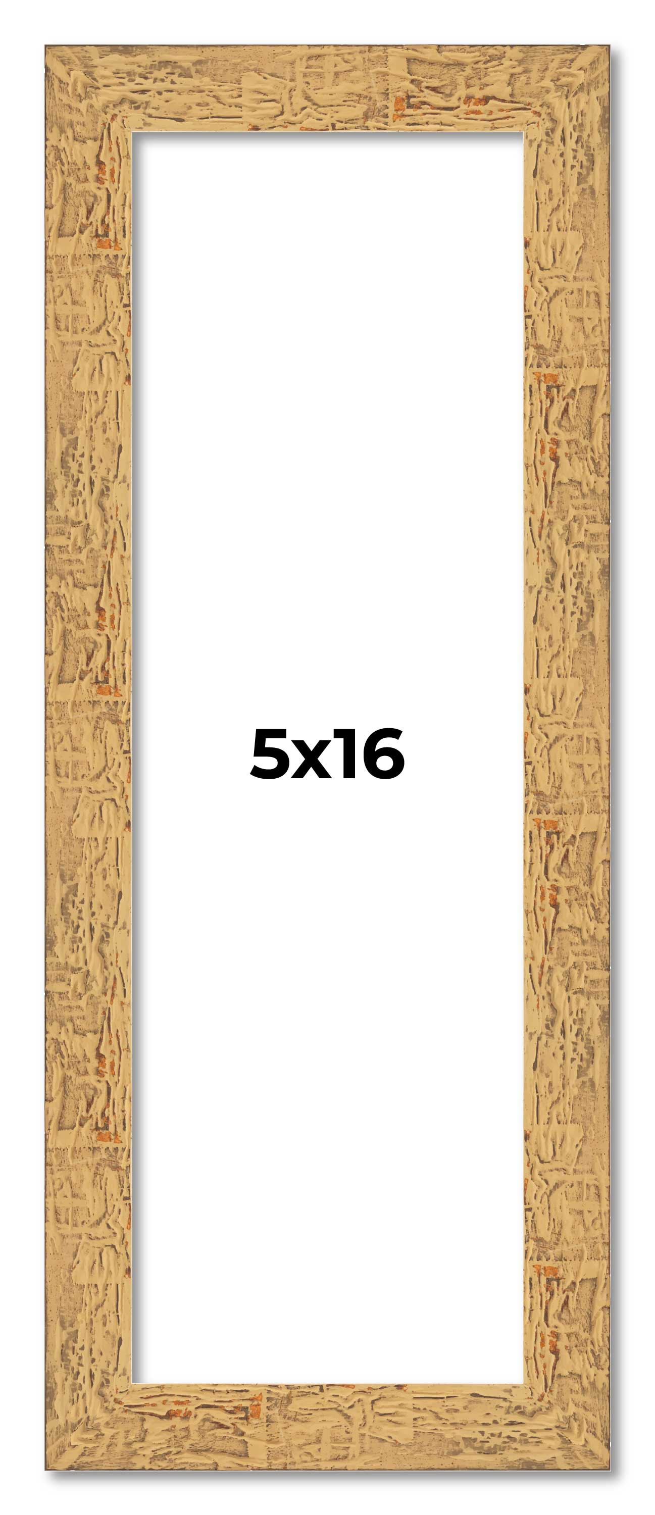5×16 In Frame Beige Real Wood Picture Frame Width 1.25 inches | Interior Frame D