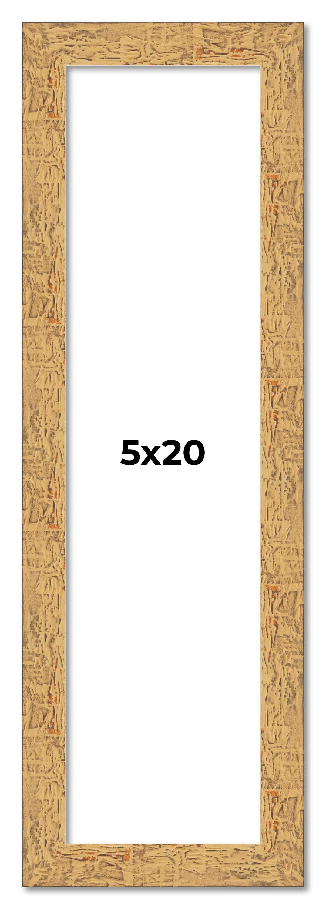 5×20 In Frame Beige Real Wood Picture Frame Width 1.25 inches | Interior Frame D