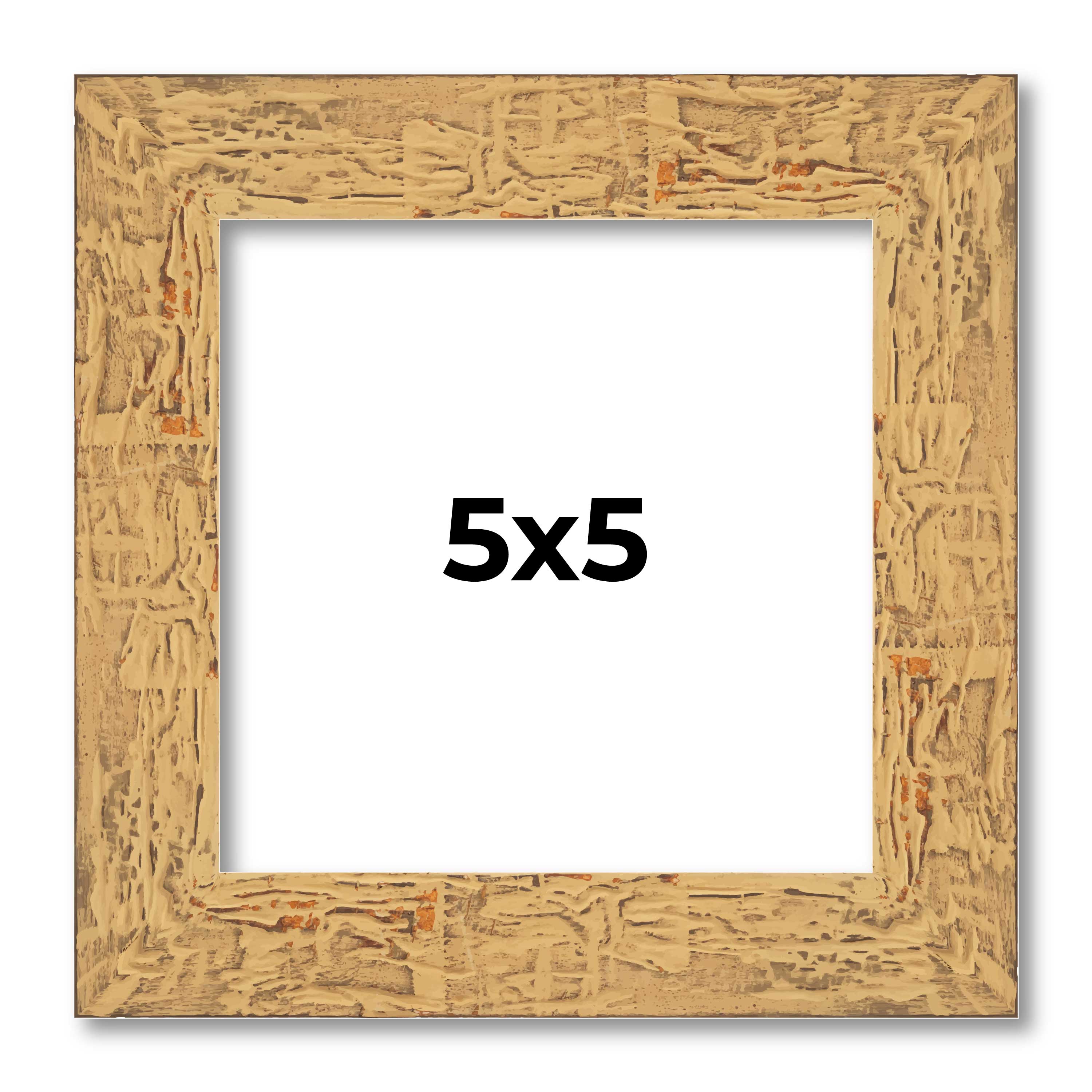 5×5 In Frame Beige Real Wood Picture Frame Width 1.25 inches | Interior Frame De