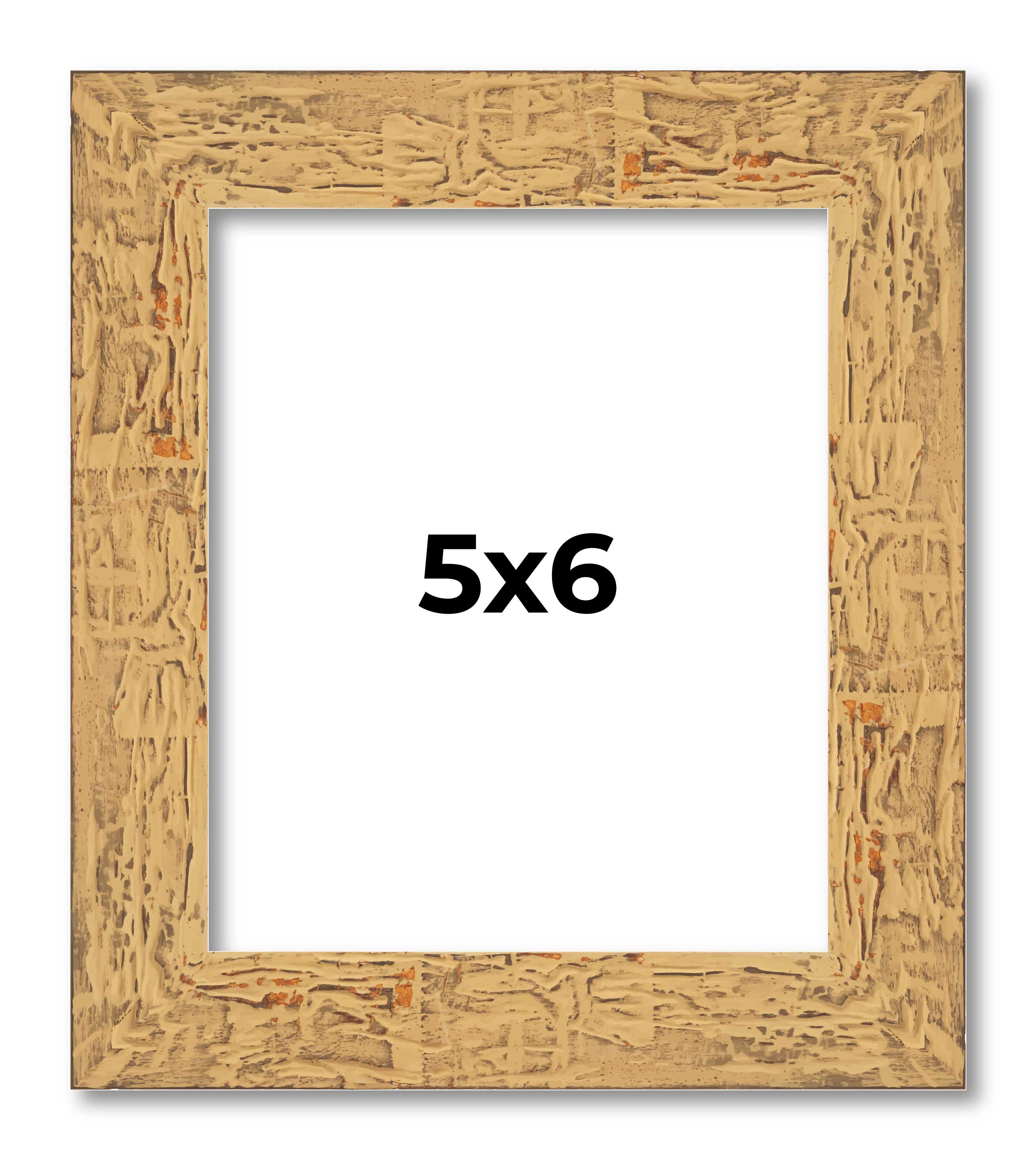 5×6 In Frame Beige Real Wood Picture Frame Width 1.25 inches | Interior Frame De