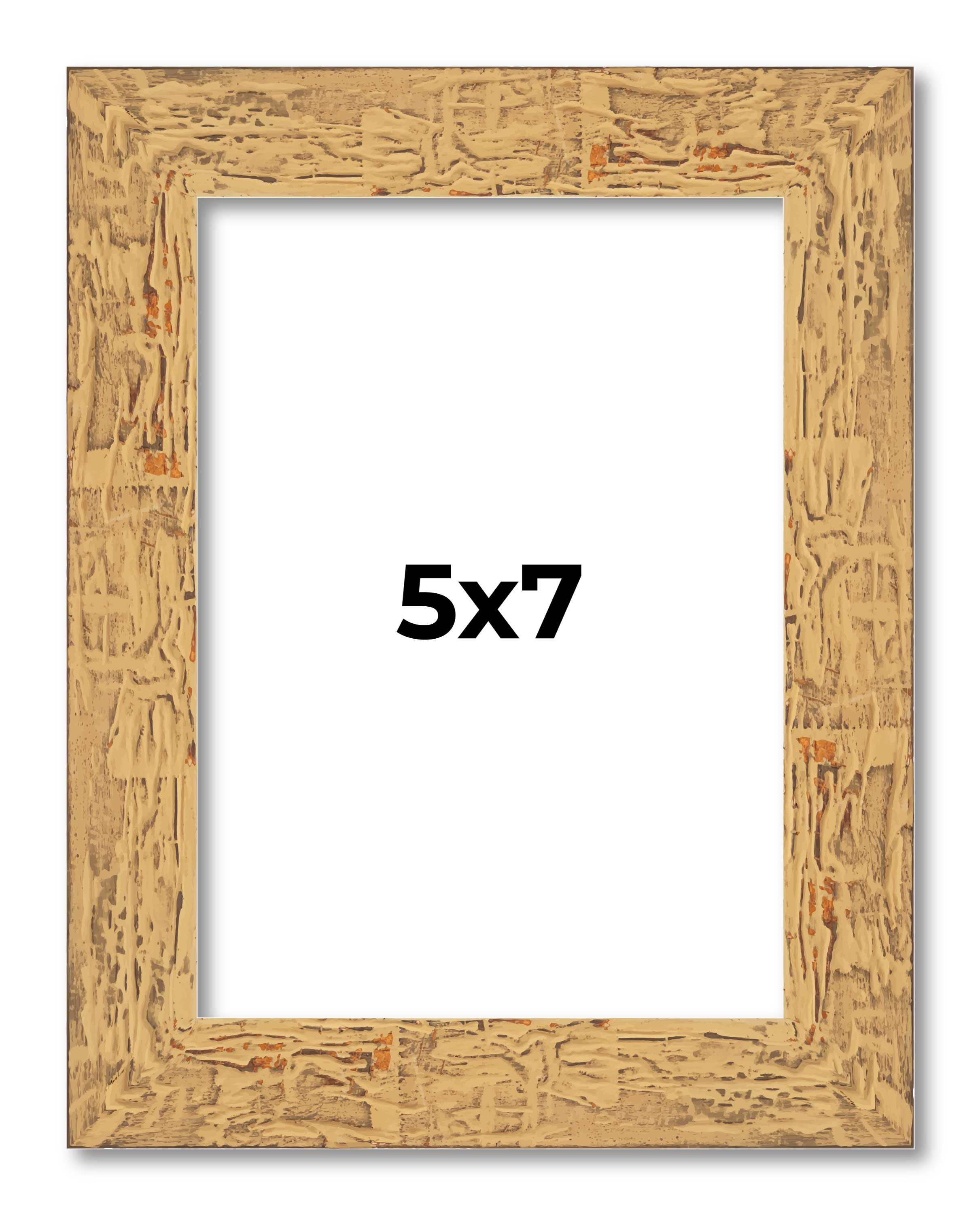 5×7 In Frame Beige Real Wood Picture Frame Width 1.25 inches | Interior Frame De