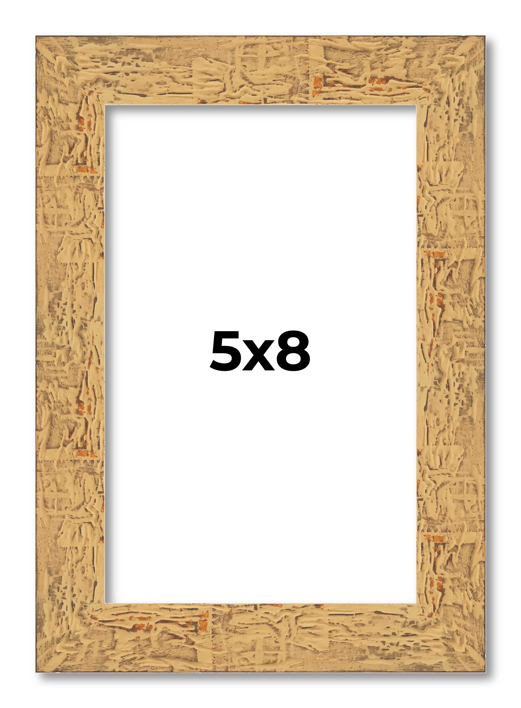 5×8 In Frame Beige Real Wood Picture Frame Width 1.25 inches | Interior Frame De