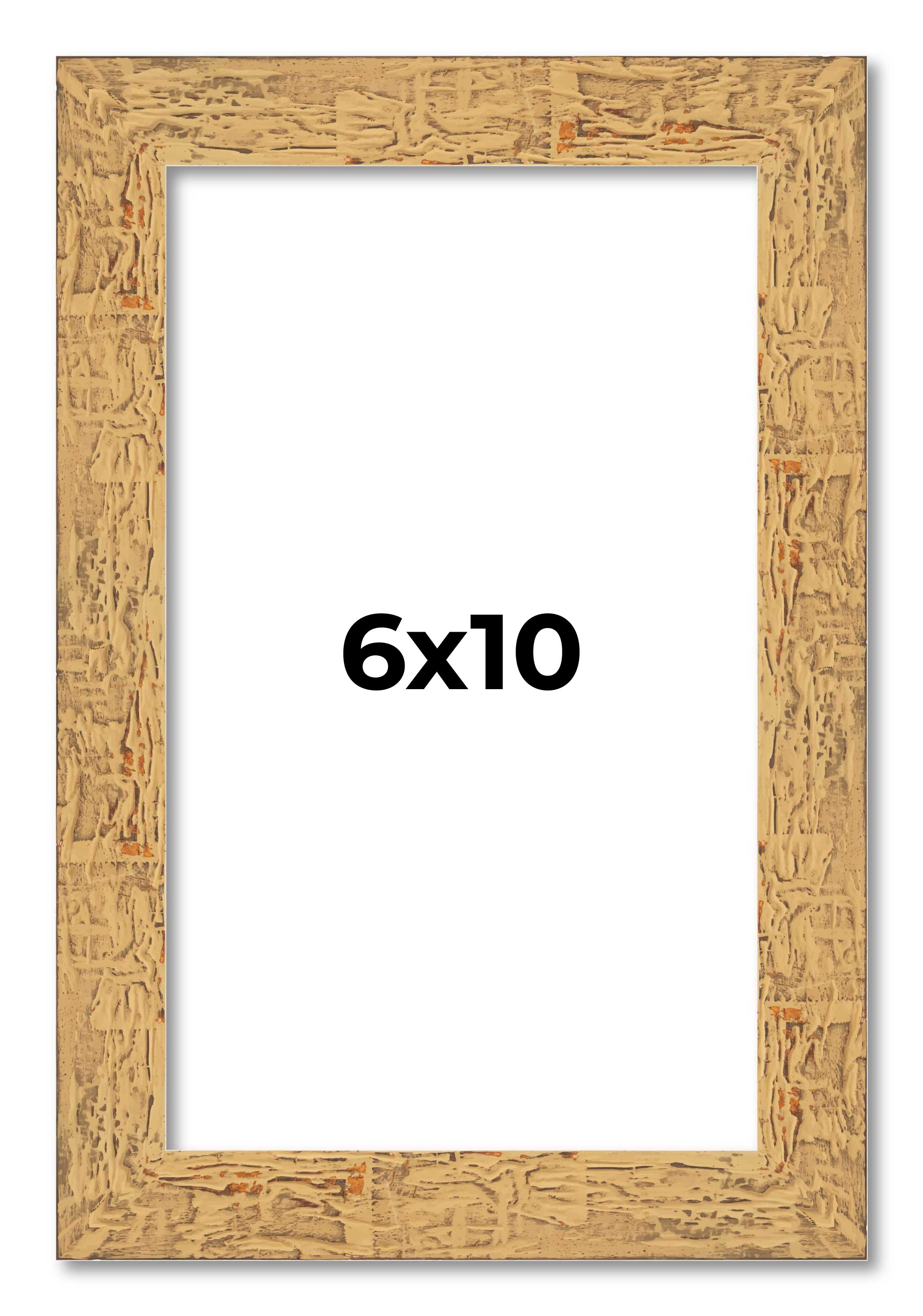 6x10 Frame Beige Real Wood Picture Frame Width 1.25 inches | Interior Frame Dept main product image