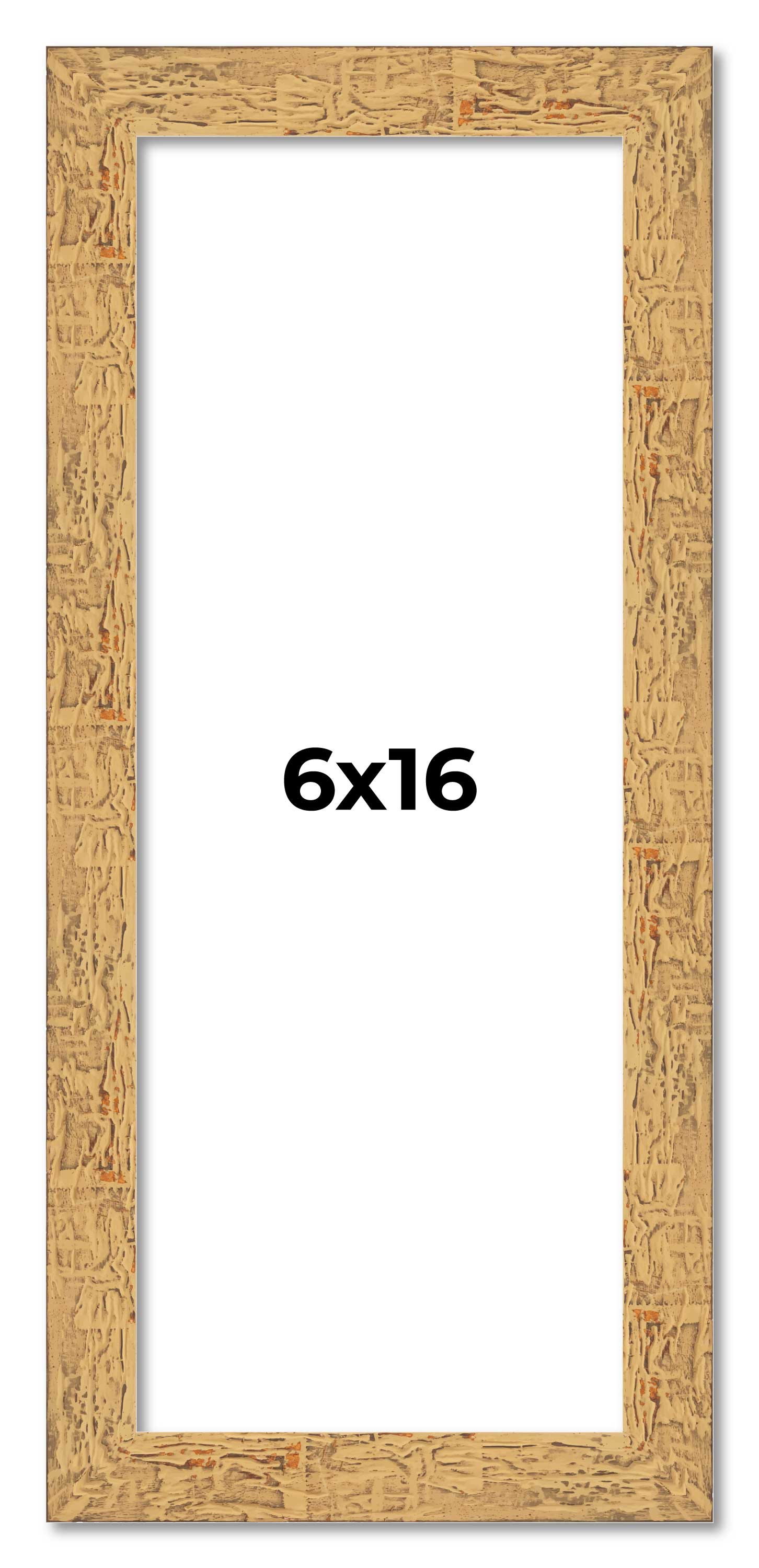6x16 Frame Beige Real Wood Picture Frame Width 1.25 inches | Interior Frame Dept main product image