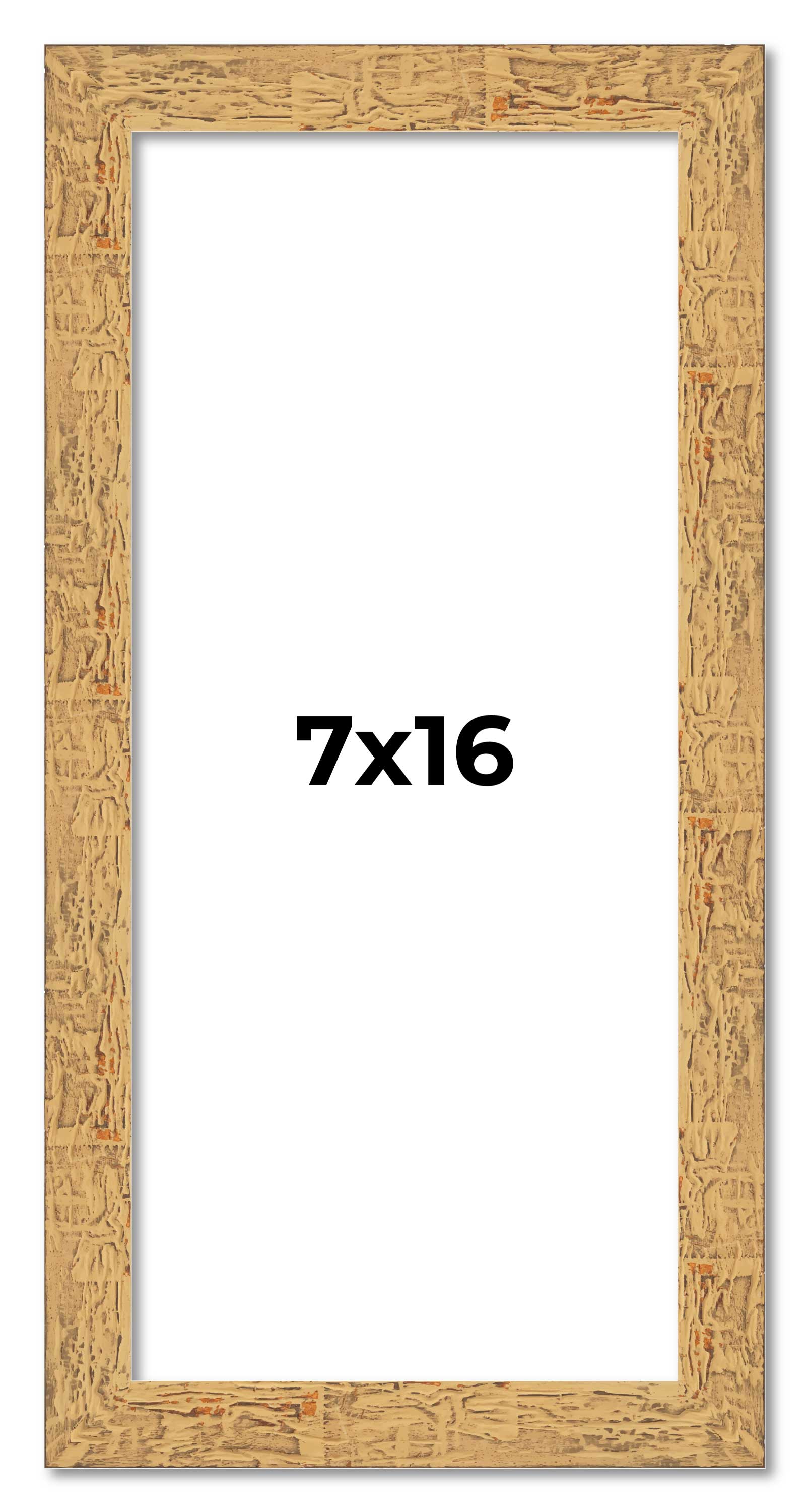 7x16 Frame Beige Real Wood Picture Frame Width 1.25 inches | Interior Frame Dept
