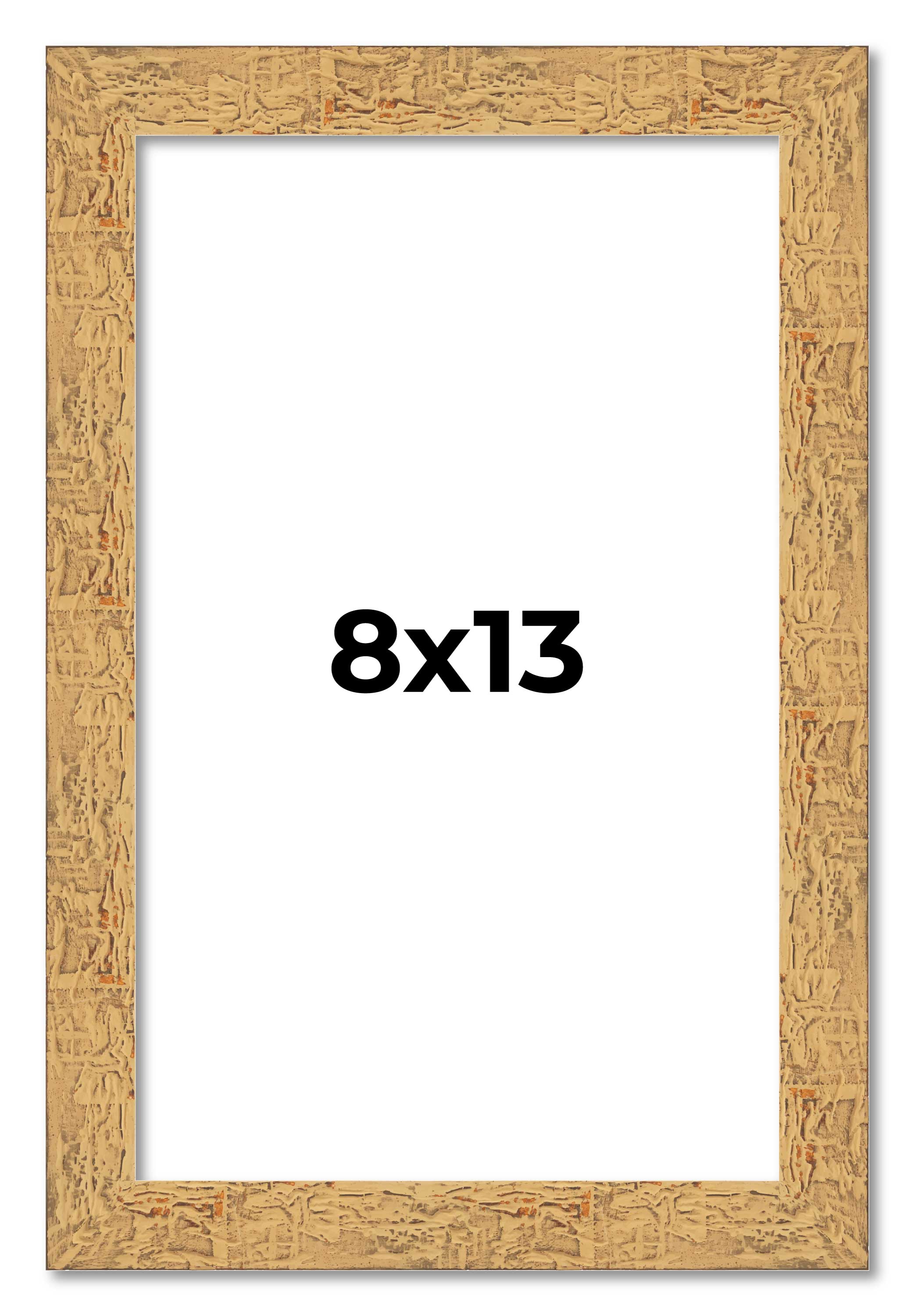 8x13 Frame Beige Real Wood Picture Frame Width 1.25 inches | Interior Frame Dept