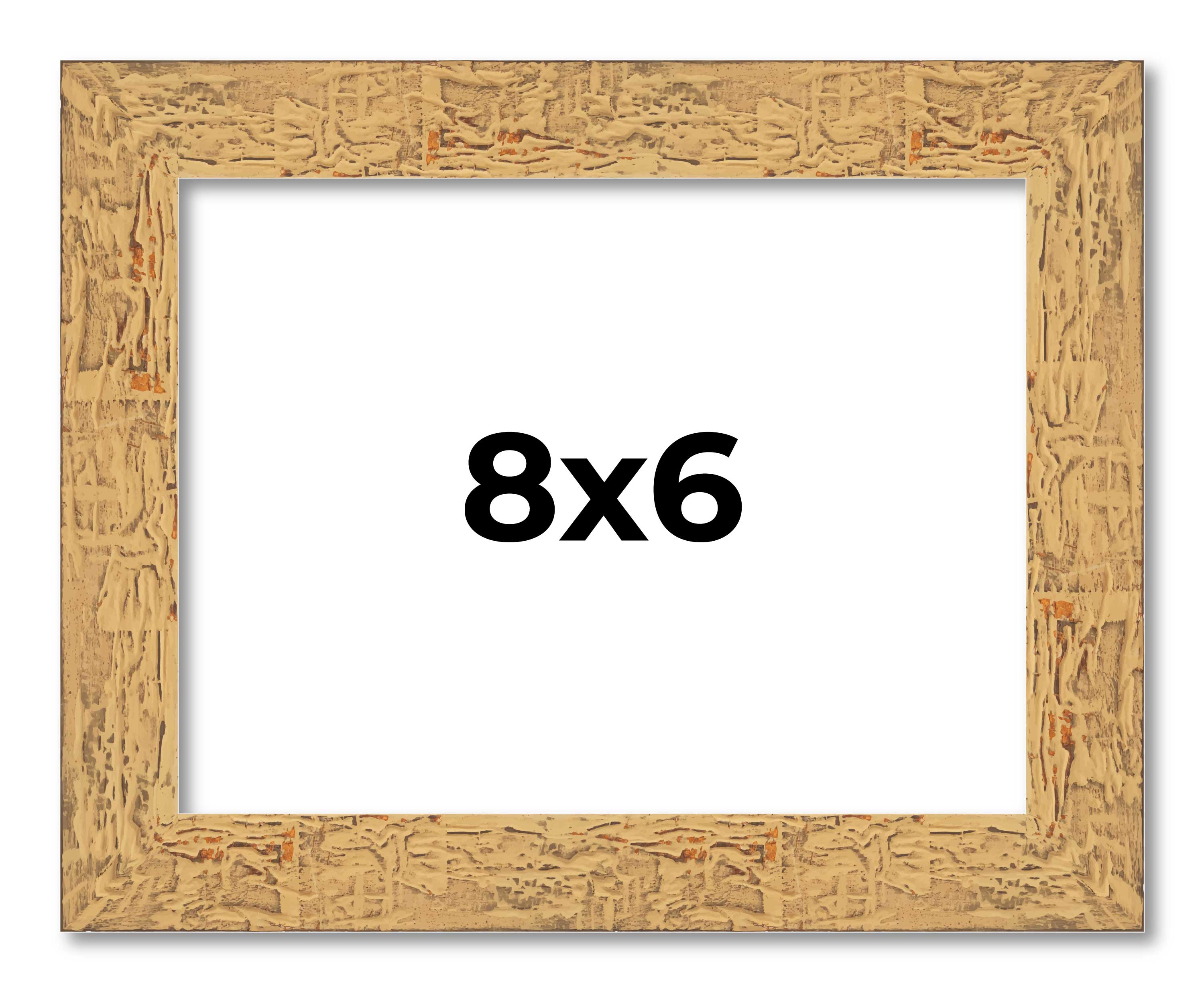 8x6 Frame Beige Real Wood Picture Frame Width 1.25 inches | Interior Frame Depth main product image