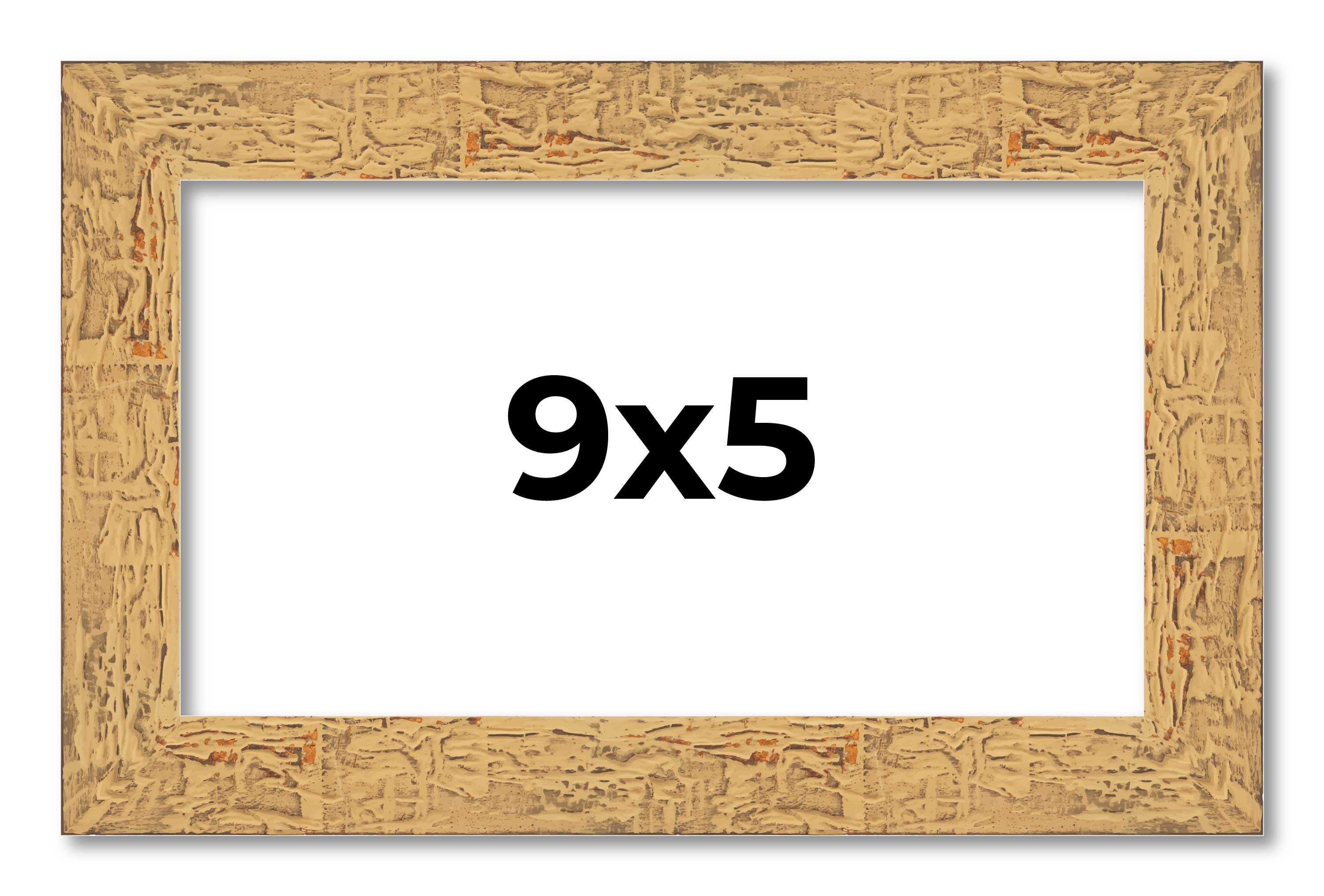 9x5 Frame Beige Real Wood Picture Frame Width 1.25 inches | Interior Frame Depth main product image