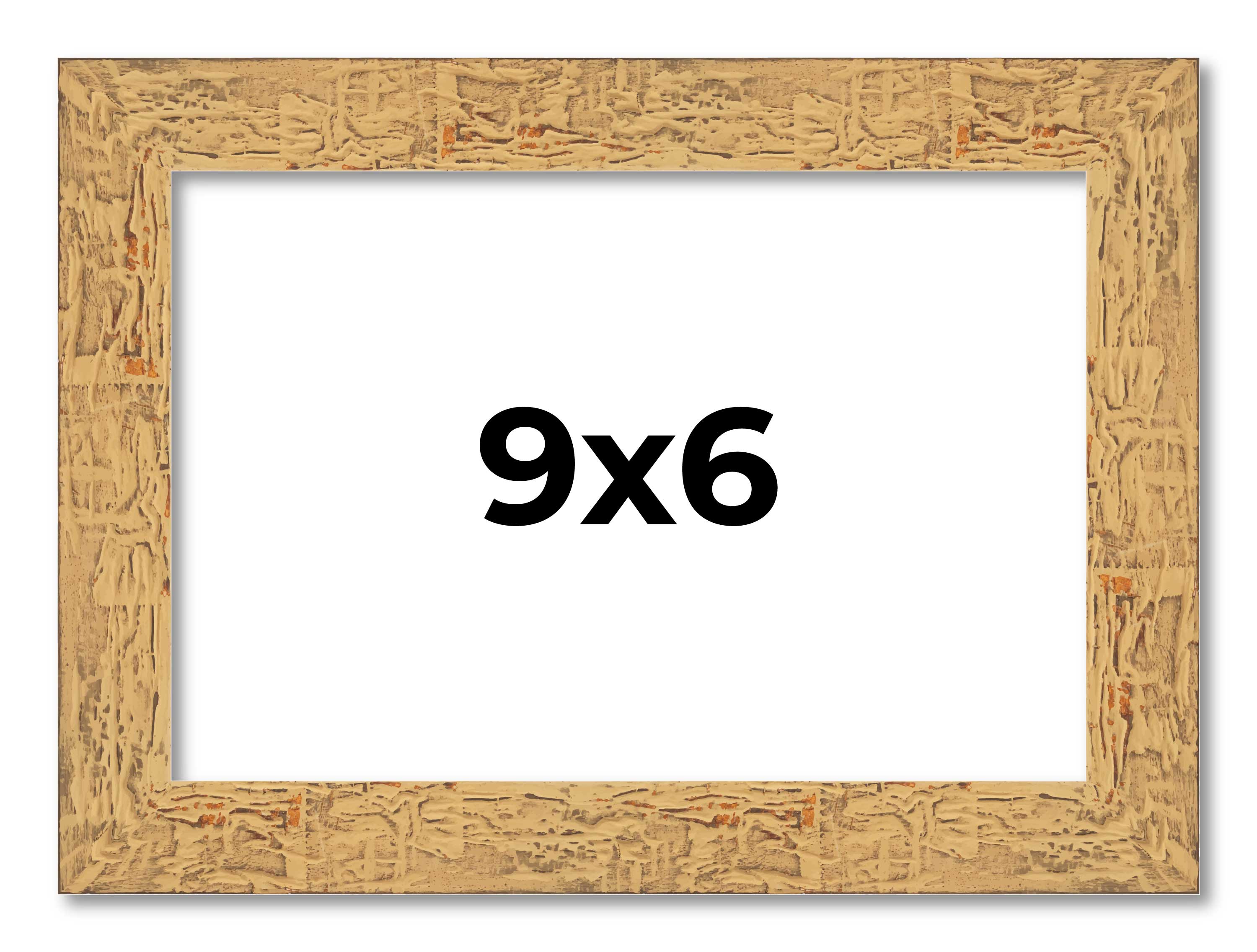 9×6 Frame Beige Real Wood Picture Frame Width 1.25 inches | Interior Frame Depth