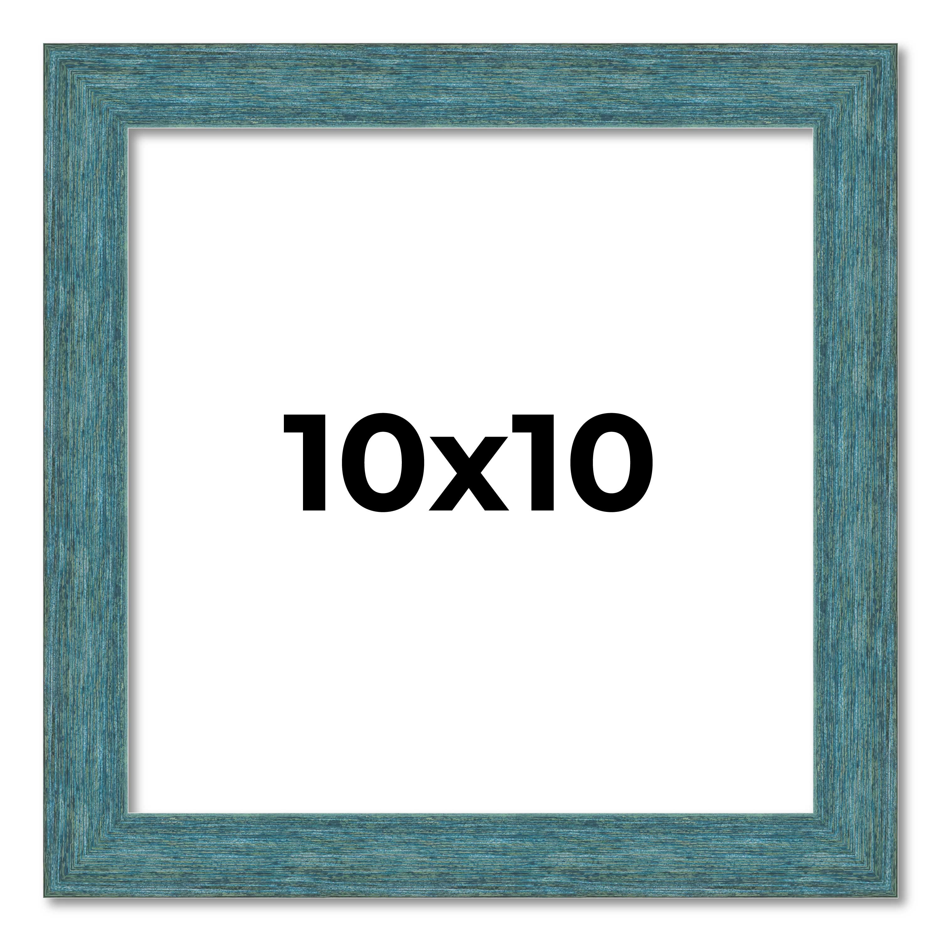 10x10 Frame Blue Rustic Barnwood Solid Wood Picture Frame Width 1.25 Inches | In main product image