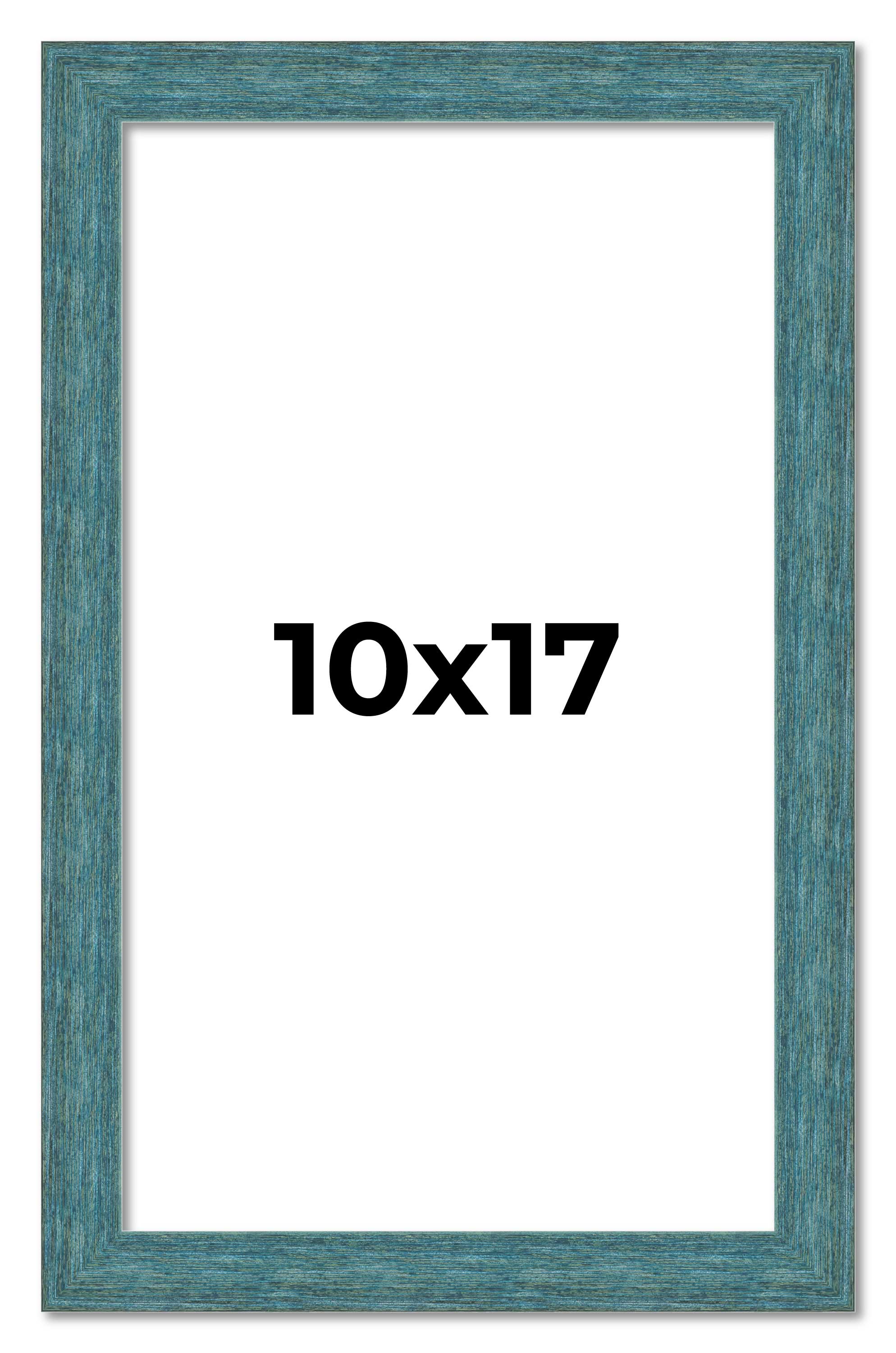 10×17 Frame Blue Rustic Barnwood Solid Wood Picture Frame Width 1.25 Inches | In
