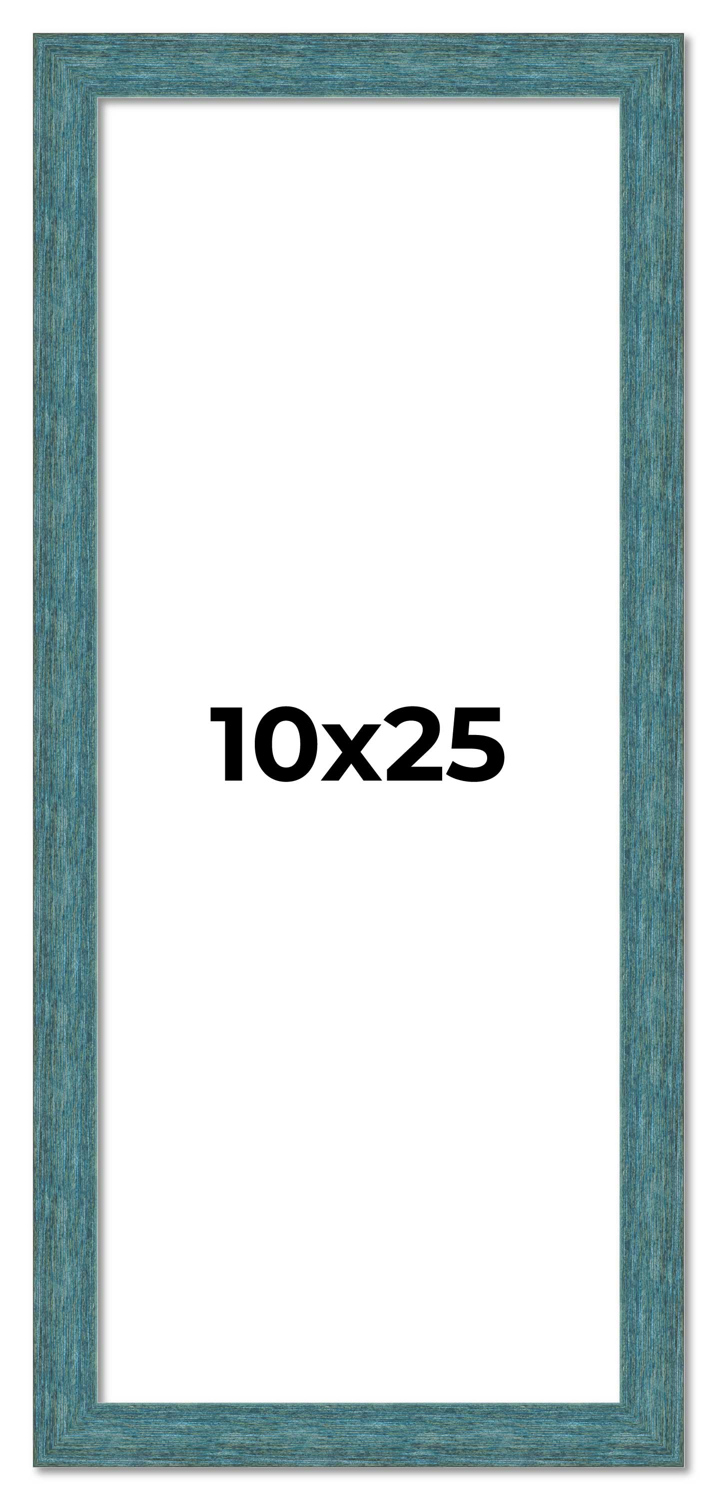 10×25 Frame Blue Rustic Barnwood Solid Wood Picture Frame Width 1.25 Inches | In