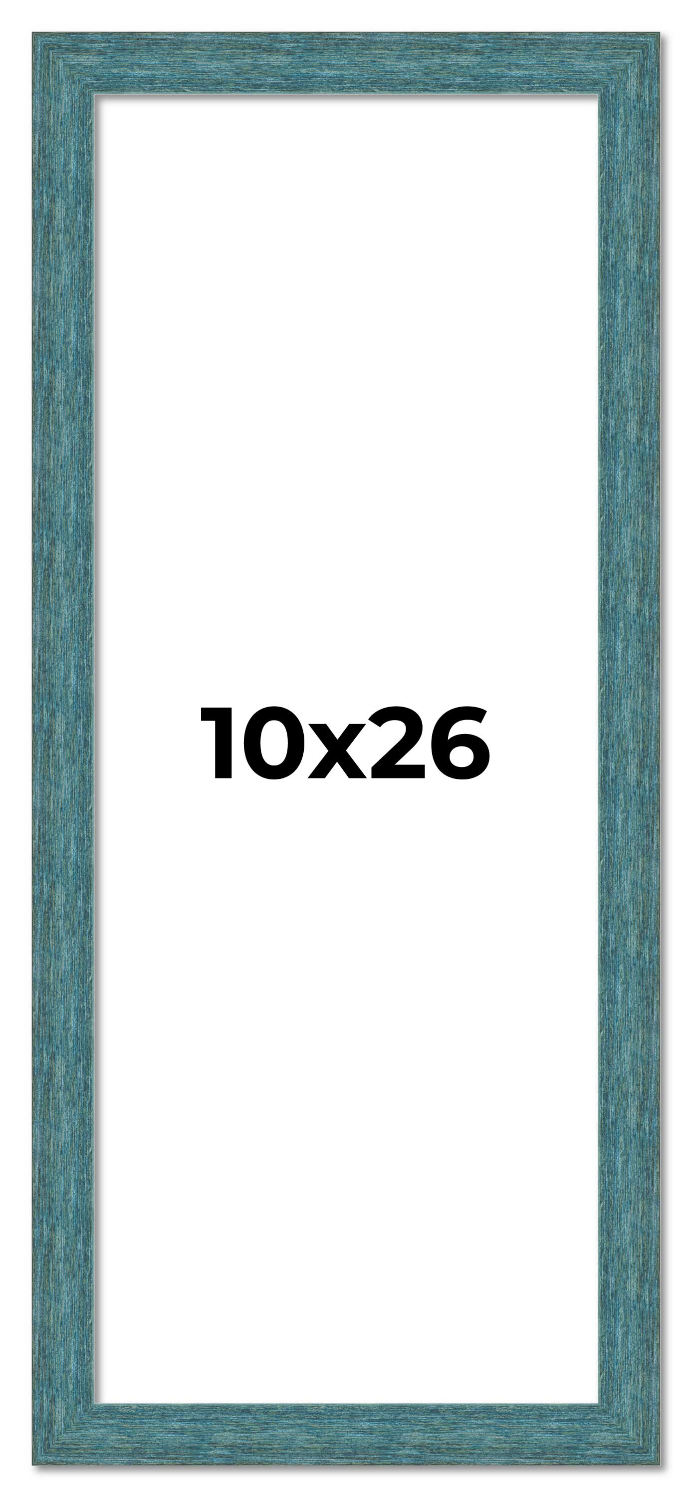 10x26 Frame Blue Rustic Barnwood Solid Wood Picture Frame Width 1.25 Inches | In main product image