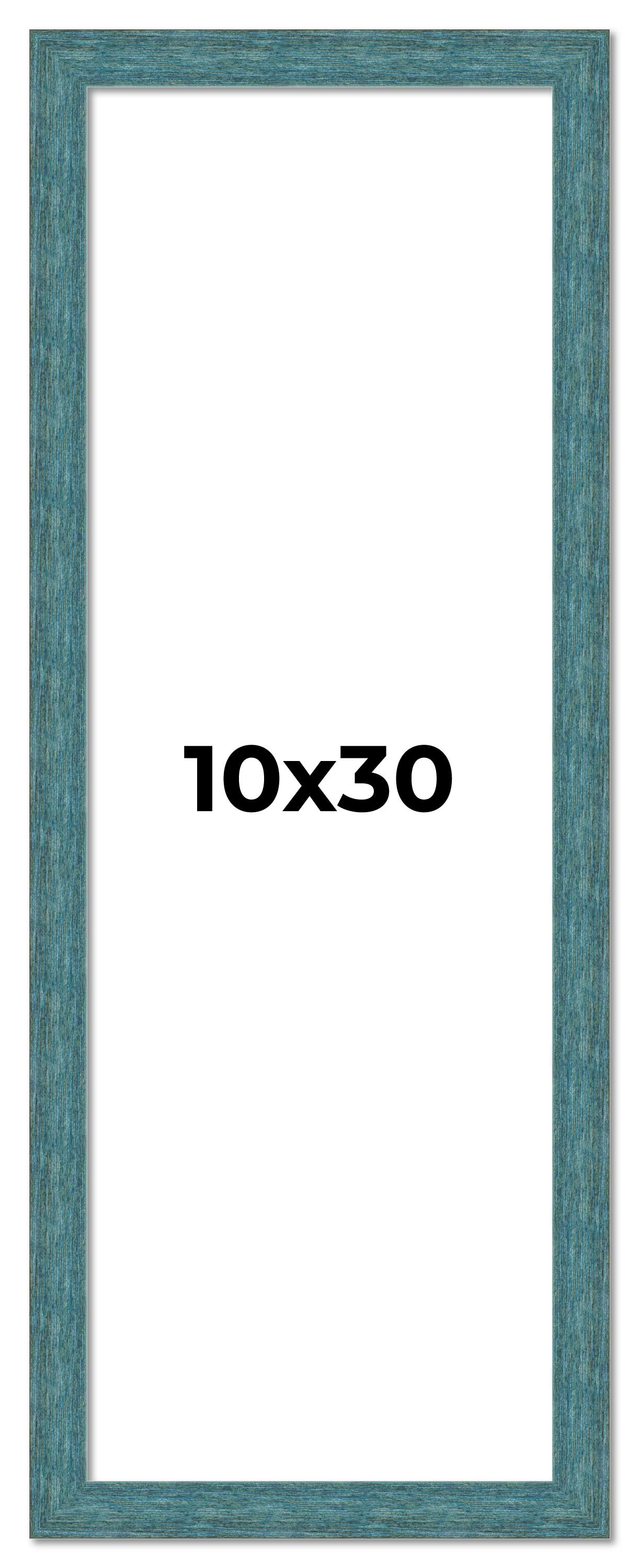 10x30 Frame Blue Rustic Barnwood Solid Wood Picture Frame Width 1.25 Inches | In main product image