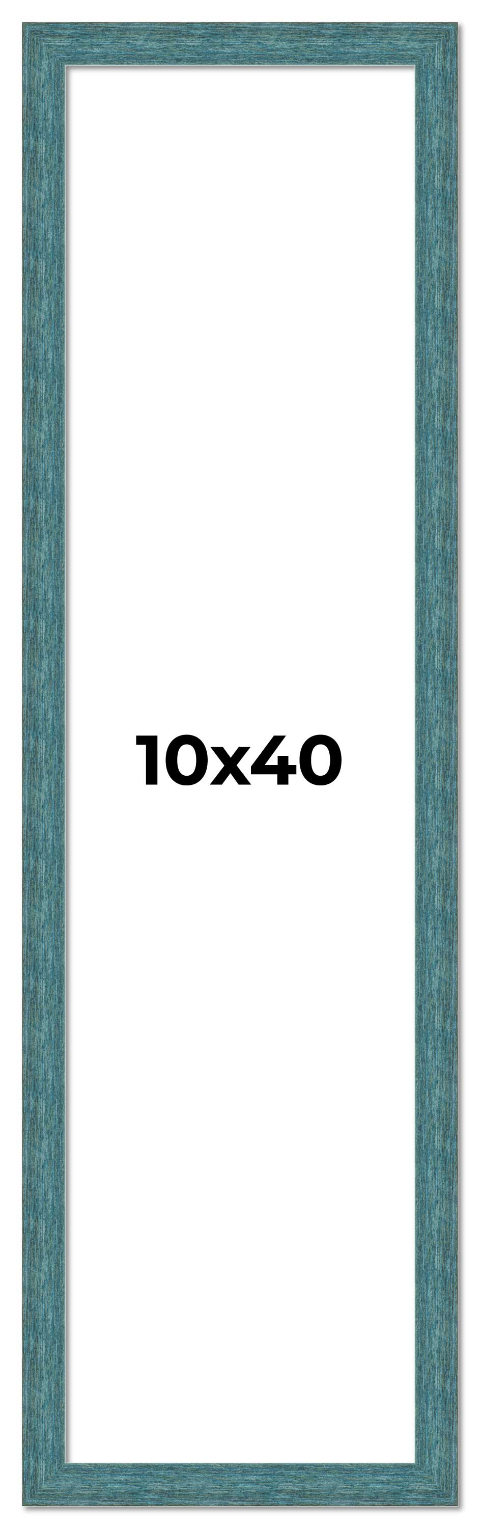 10x40 Frame Blue Rustic Barnwood Solid Wood Picture Frame Width 1.25 Inches | In main product image