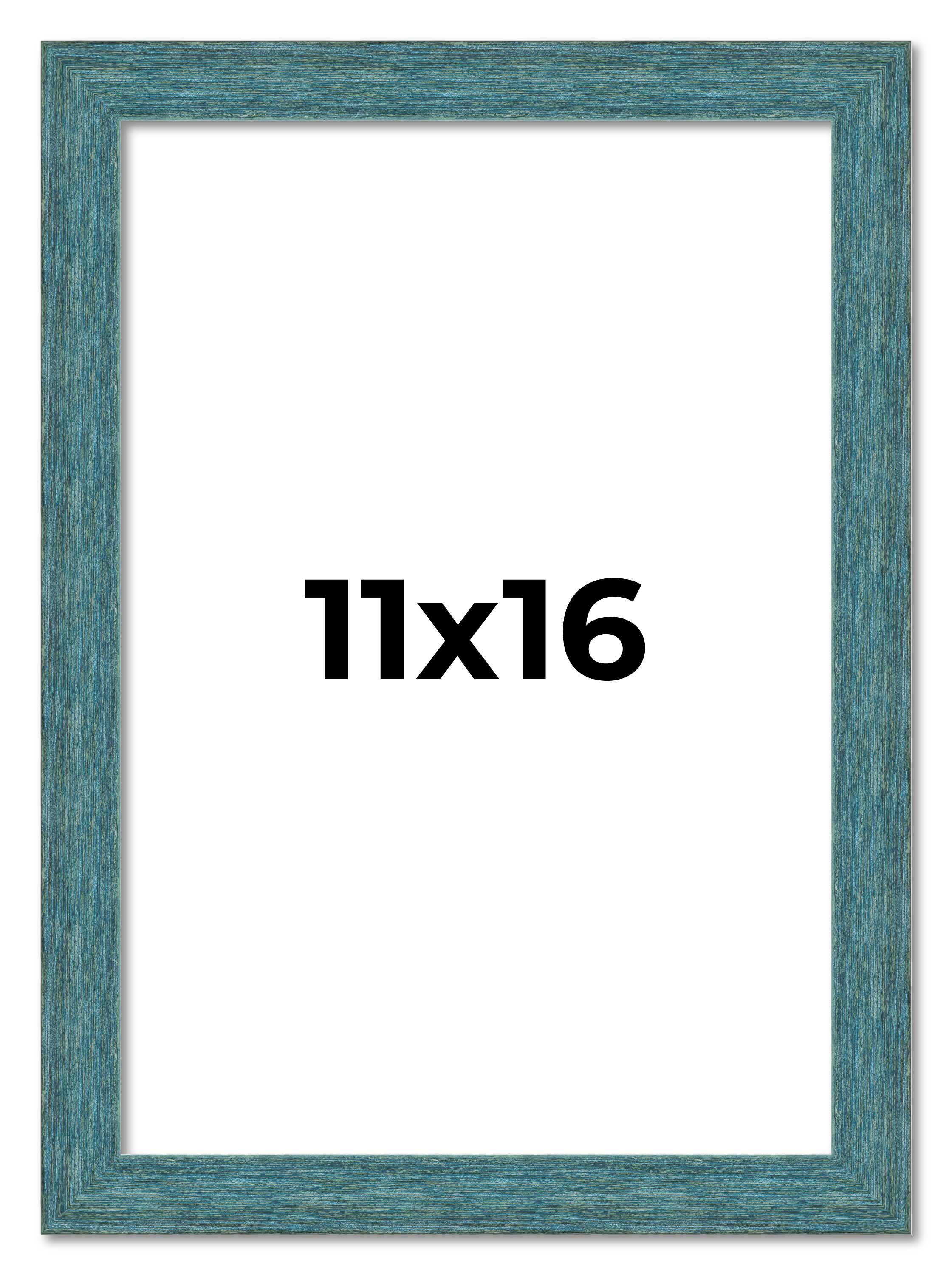 11×16 Frame Blue Rustic Barnwood Solid Wood Picture Frame Width 1.25 Inches | In