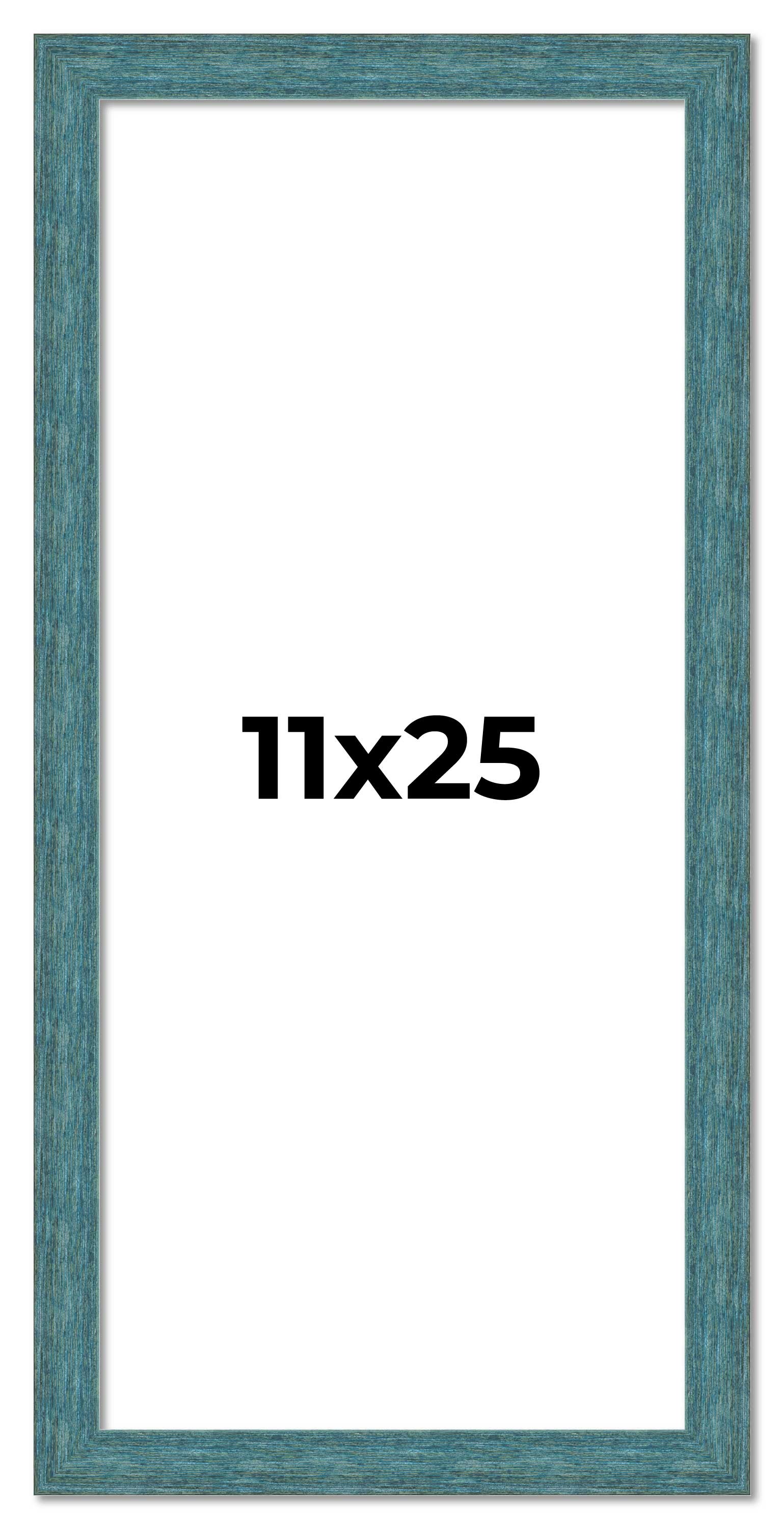 11×25 Frame Blue Rustic Barnwood Solid Wood Picture Frame Width 1.25 Inches | In