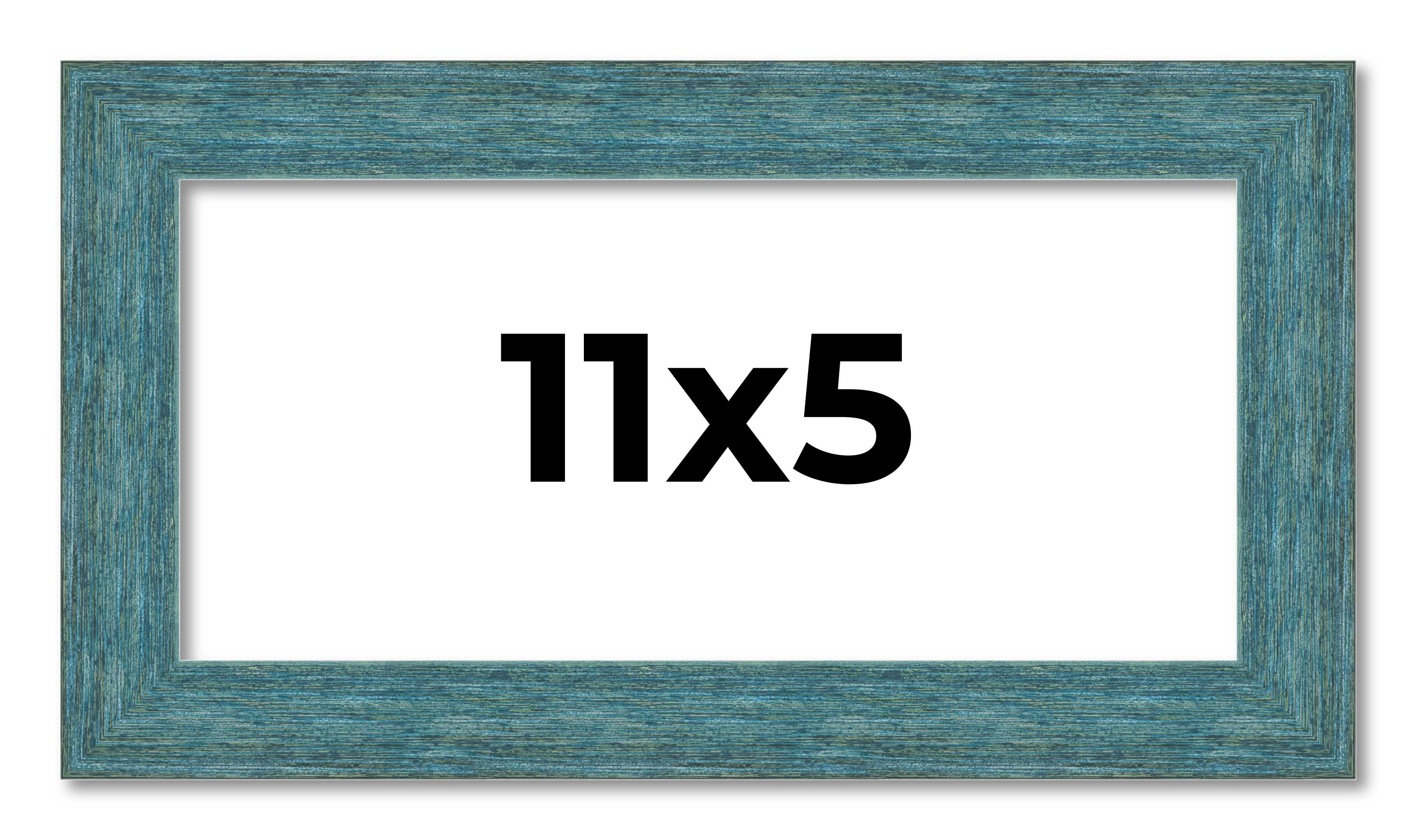 11×5 IN Frame Blue Rustic Barnwood Solid Wood Picture Frame Width 1.25 Inches |