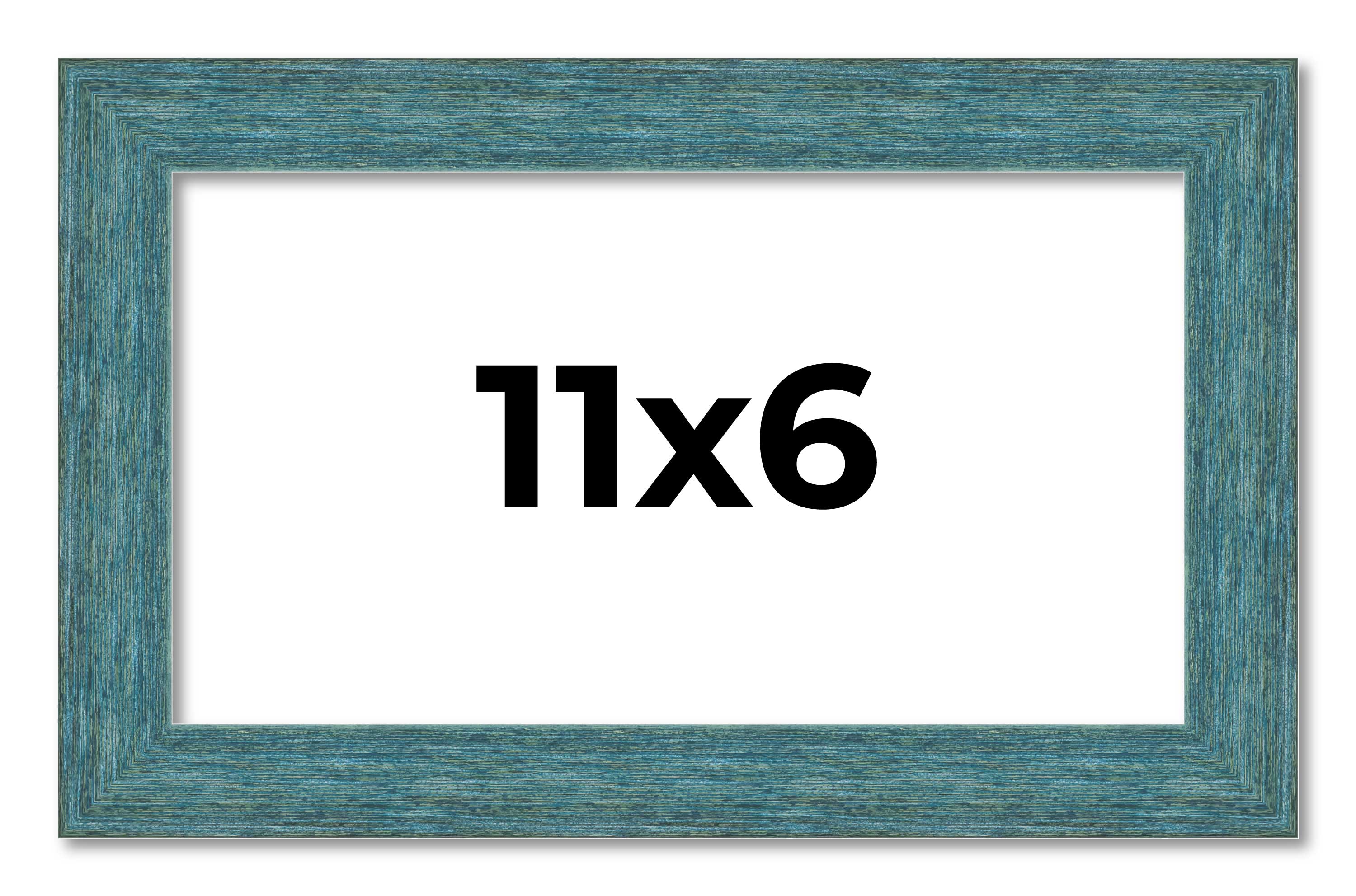 11x6 Frame Blue Rustic Barnwood Solid Wood Picture Frame Width 1.25 Inches | Int main product image