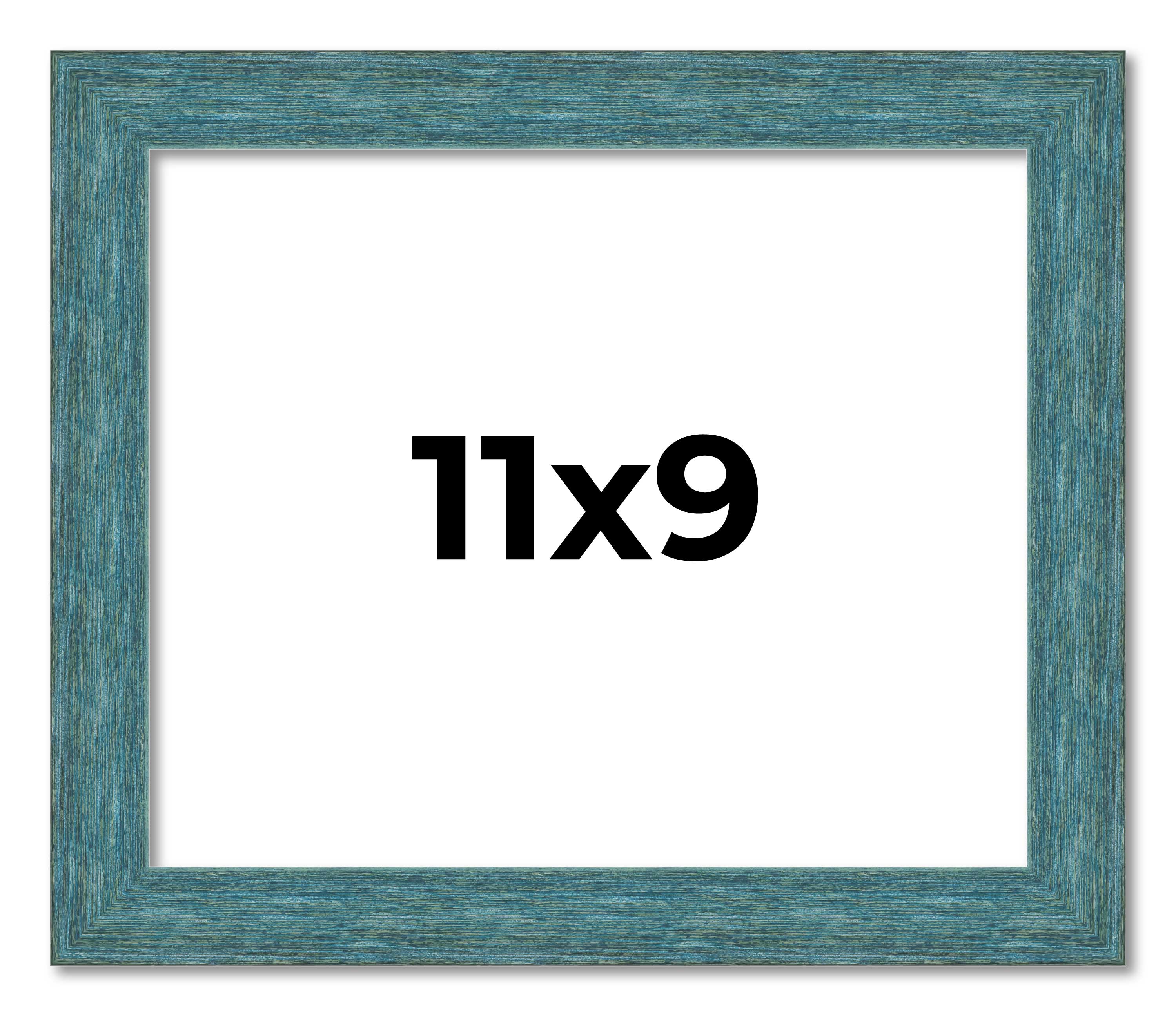 11x9 Frame Blue Rustic Barnwood Solid Wood Picture Frame Width 1.25 Inches | Int main product image
