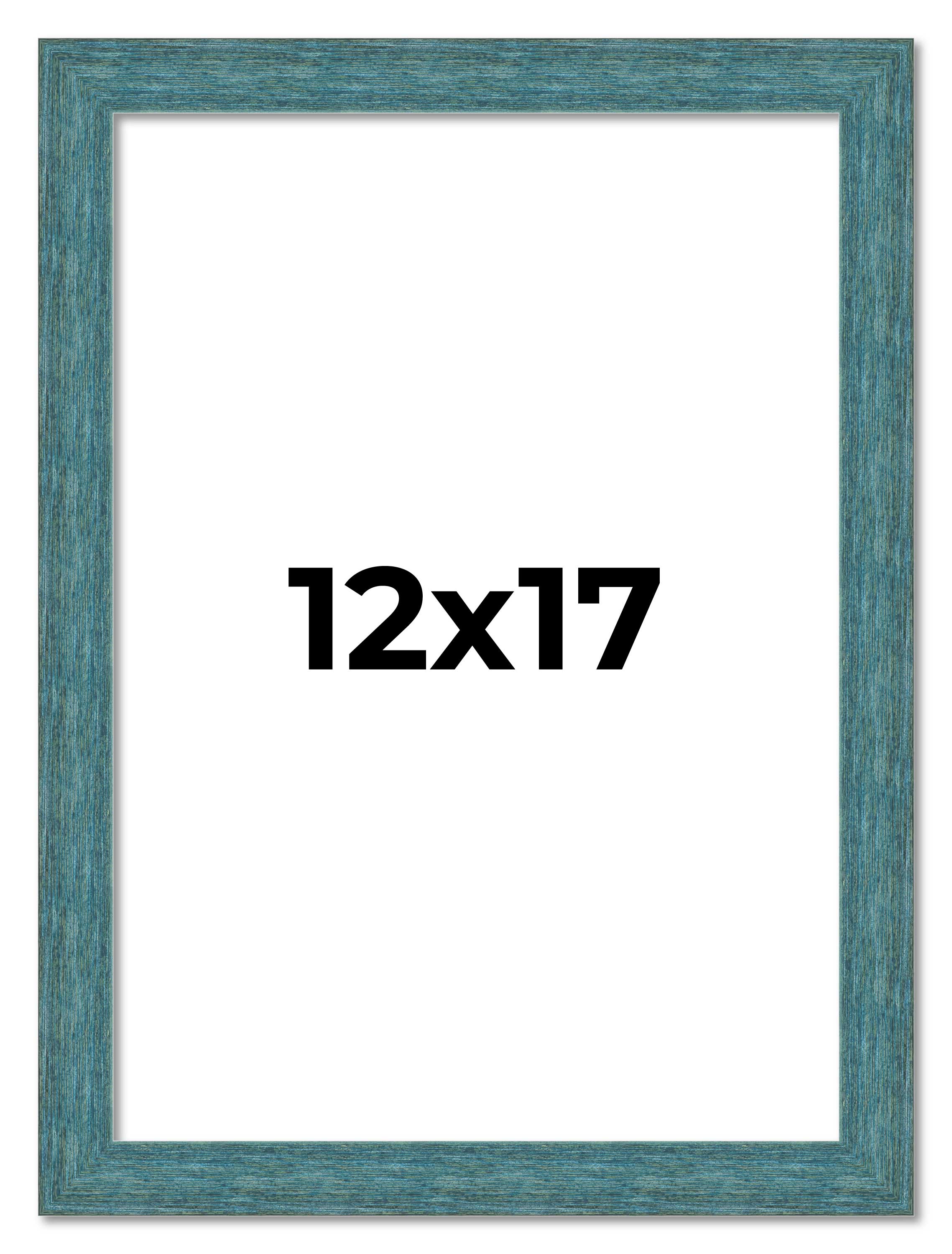 12×17 Frame Blue Rustic Barnwood Solid Wood Picture Frame Width 1.25 Inches | In