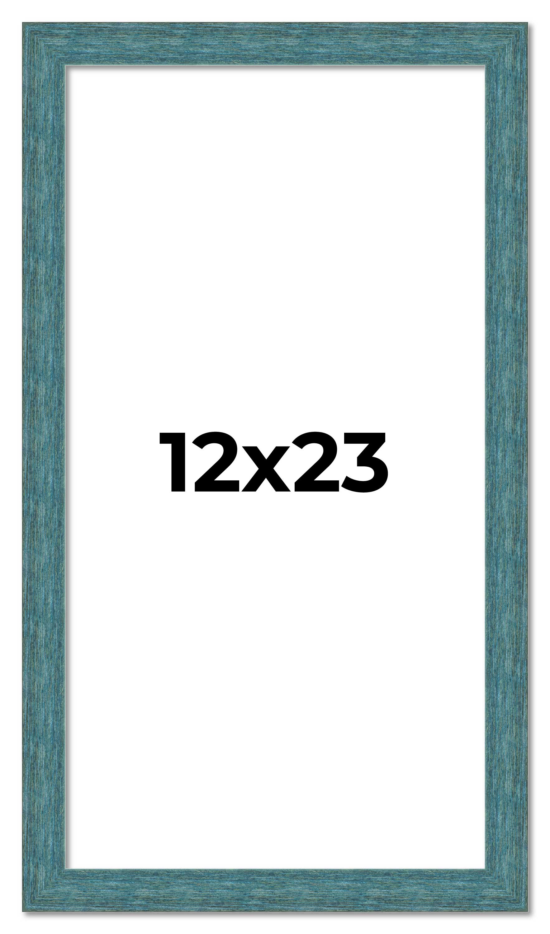 12×23 Frame Blue Rustic Barnwood Solid Wood Picture Frame Width 1.25 Inches | In