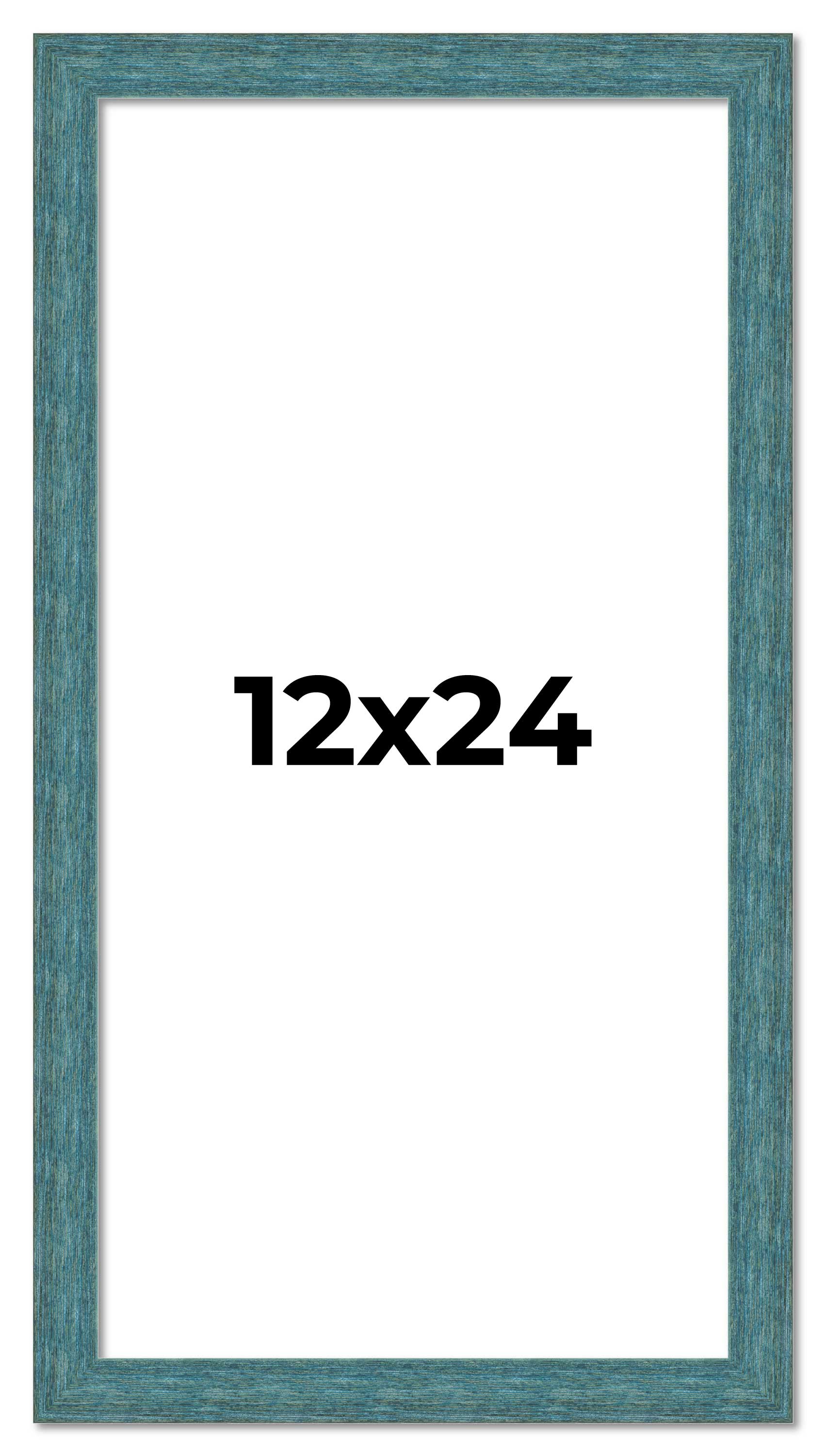 12x24 Frame Blue Rustic Barnwood Solid Wood Picture Frame Width 1.25 Inches | In main product image