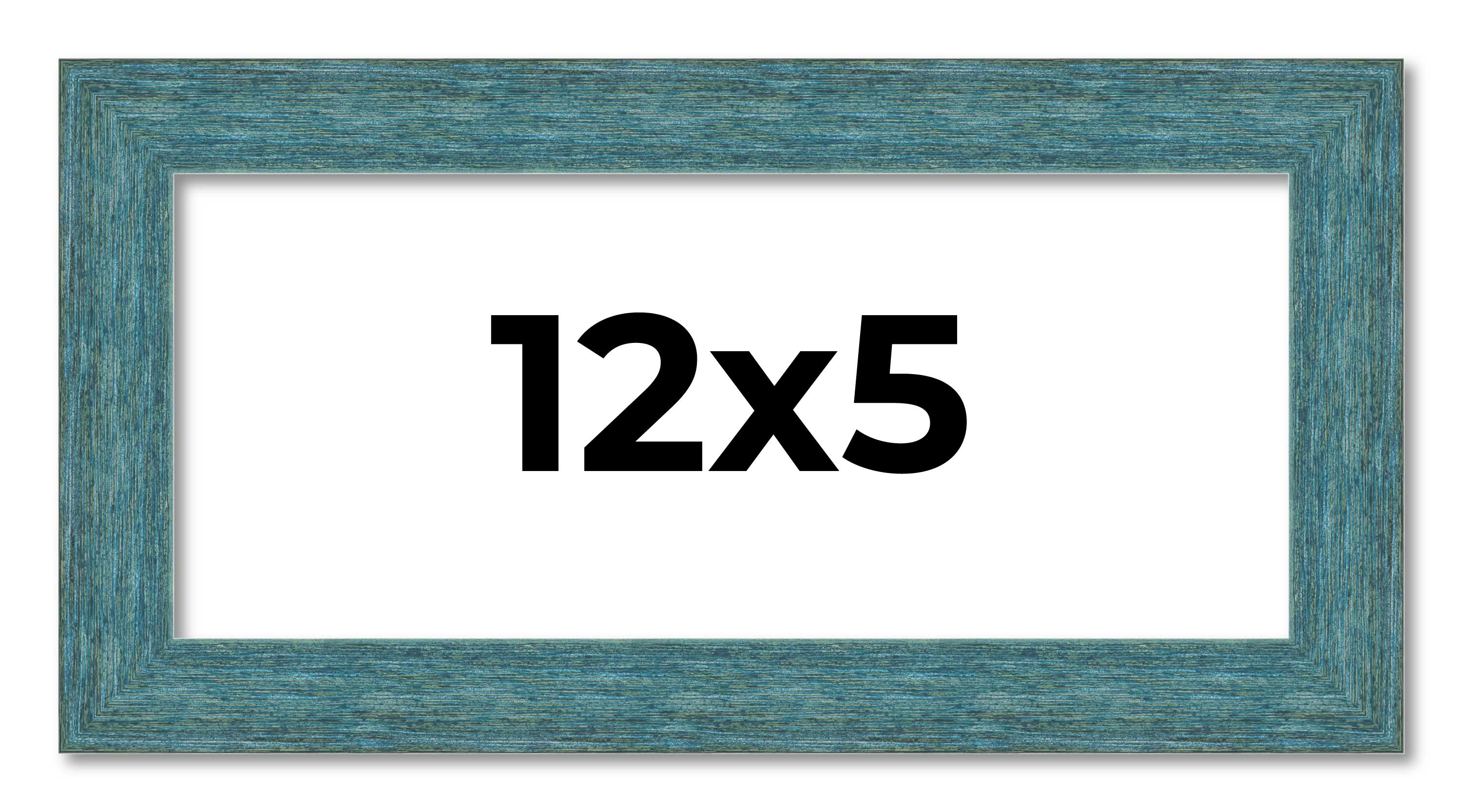 12×5 IN Frame Blue Rustic Barnwood Solid Wood Picture Frame Width 1.25 Inches |