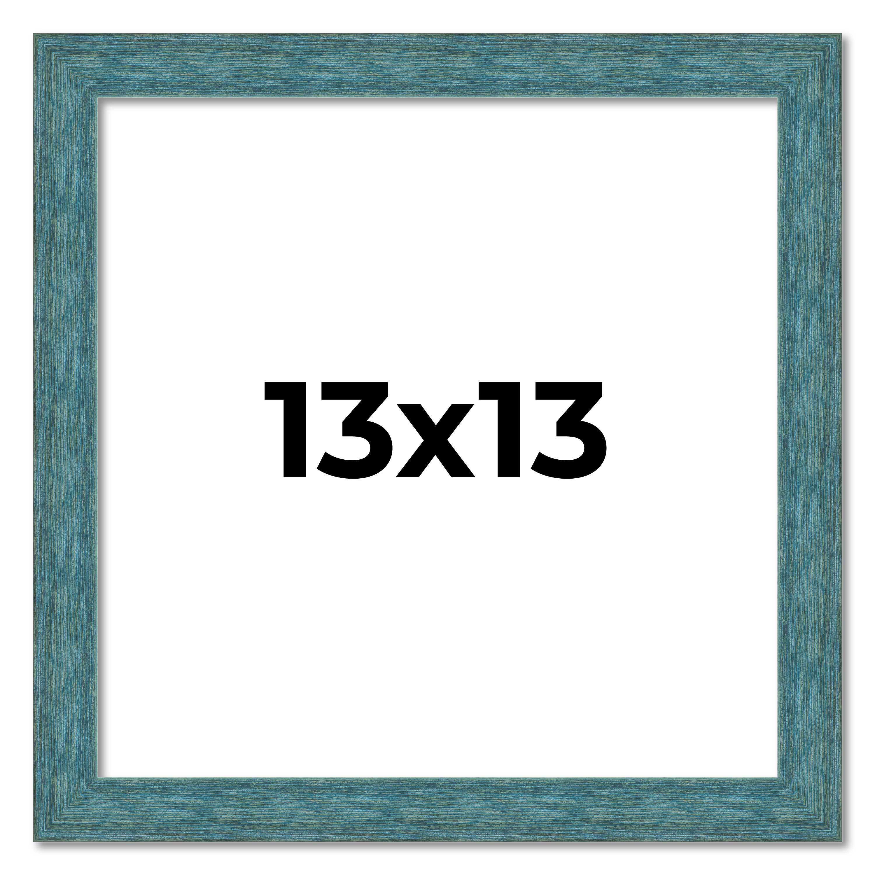 13x13 Frame Blue Rustic Barnwood Solid Wood Picture Frame Width 1.25 Inches | In main product image