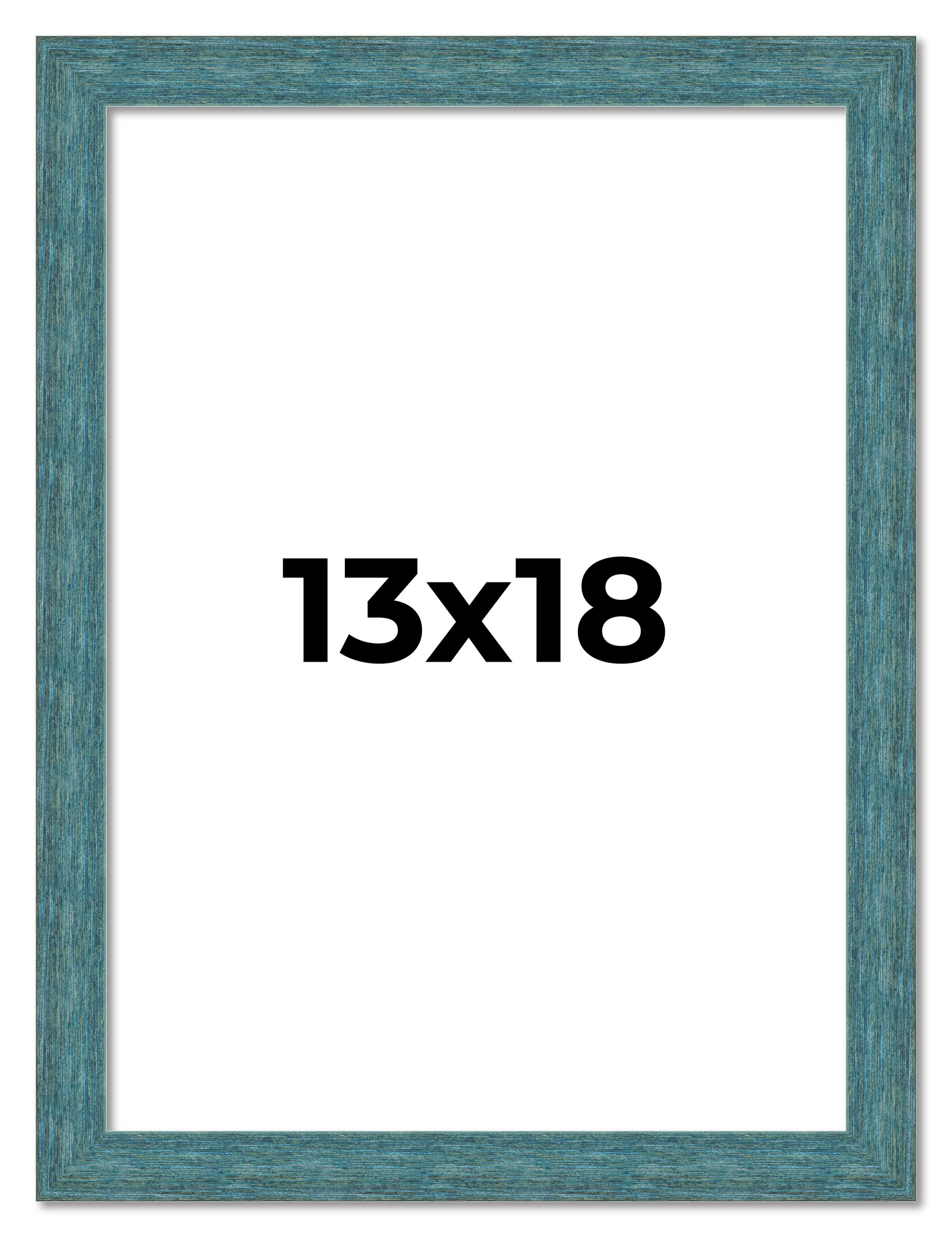 13x18 Frame Blue Rustic Barnwood Solid Wood Picture Frame Width 1.25 Inches | In