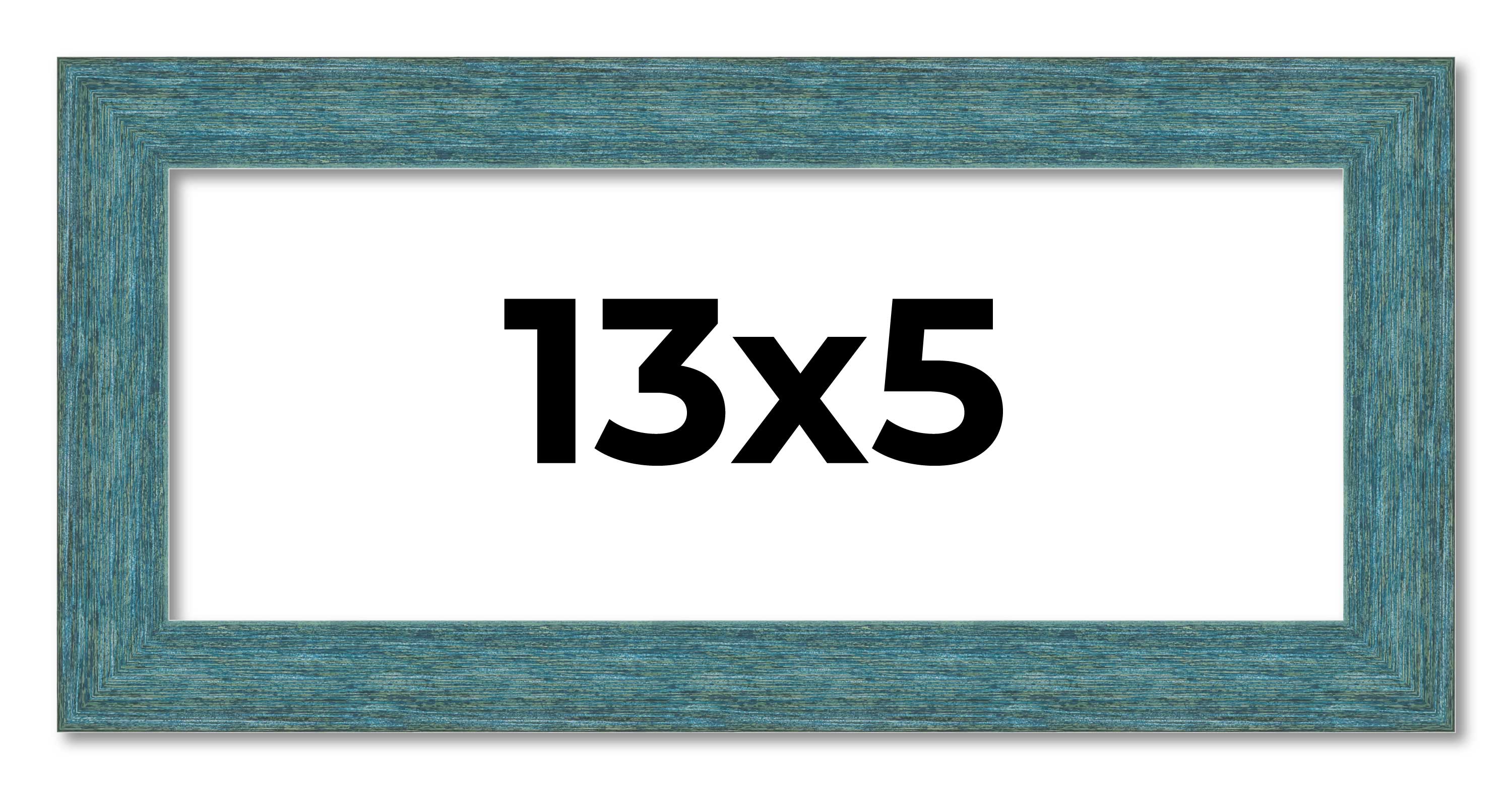 13×5 IN Frame Blue Rustic Barnwood Solid Wood Picture Frame Width 1.25 Inches |