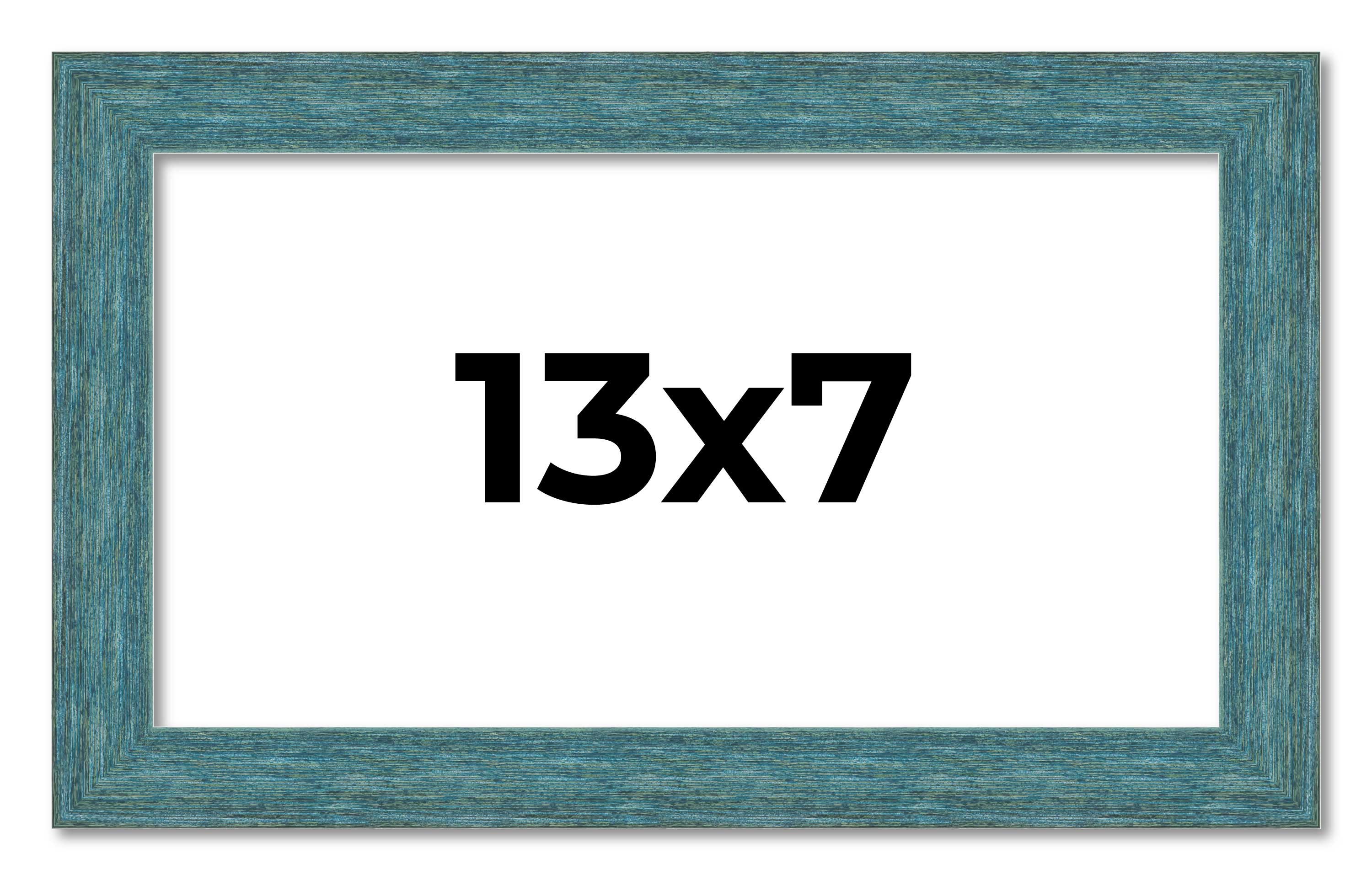 13x7 Frame Blue Rustic Barnwood Solid Wood Picture Frame Width 1.25 Inches | Int main product image