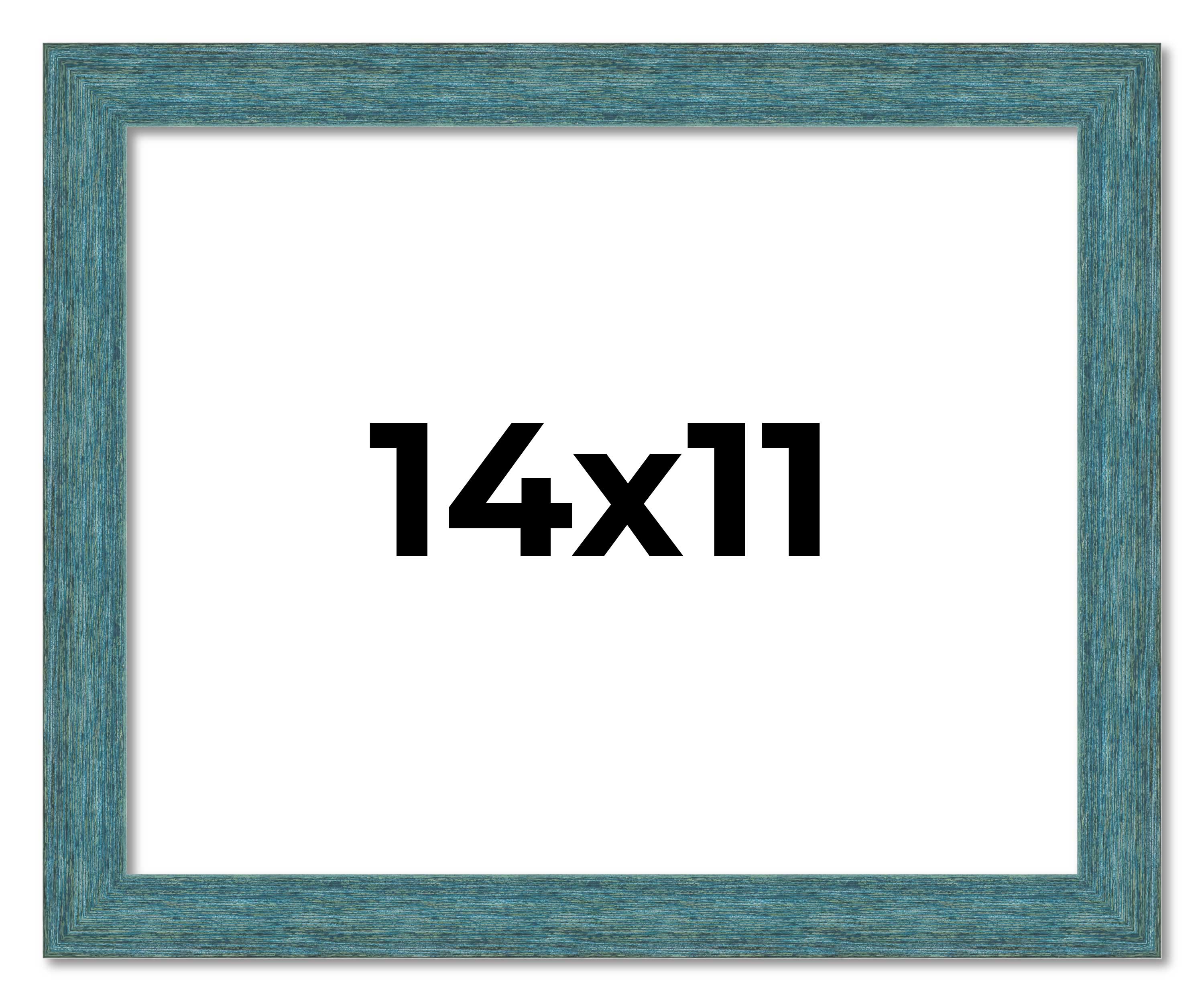 14x11 Frame Blue Rustic Barnwood Solid Wood Picture Frame Width 1.25 Inches | In main product image